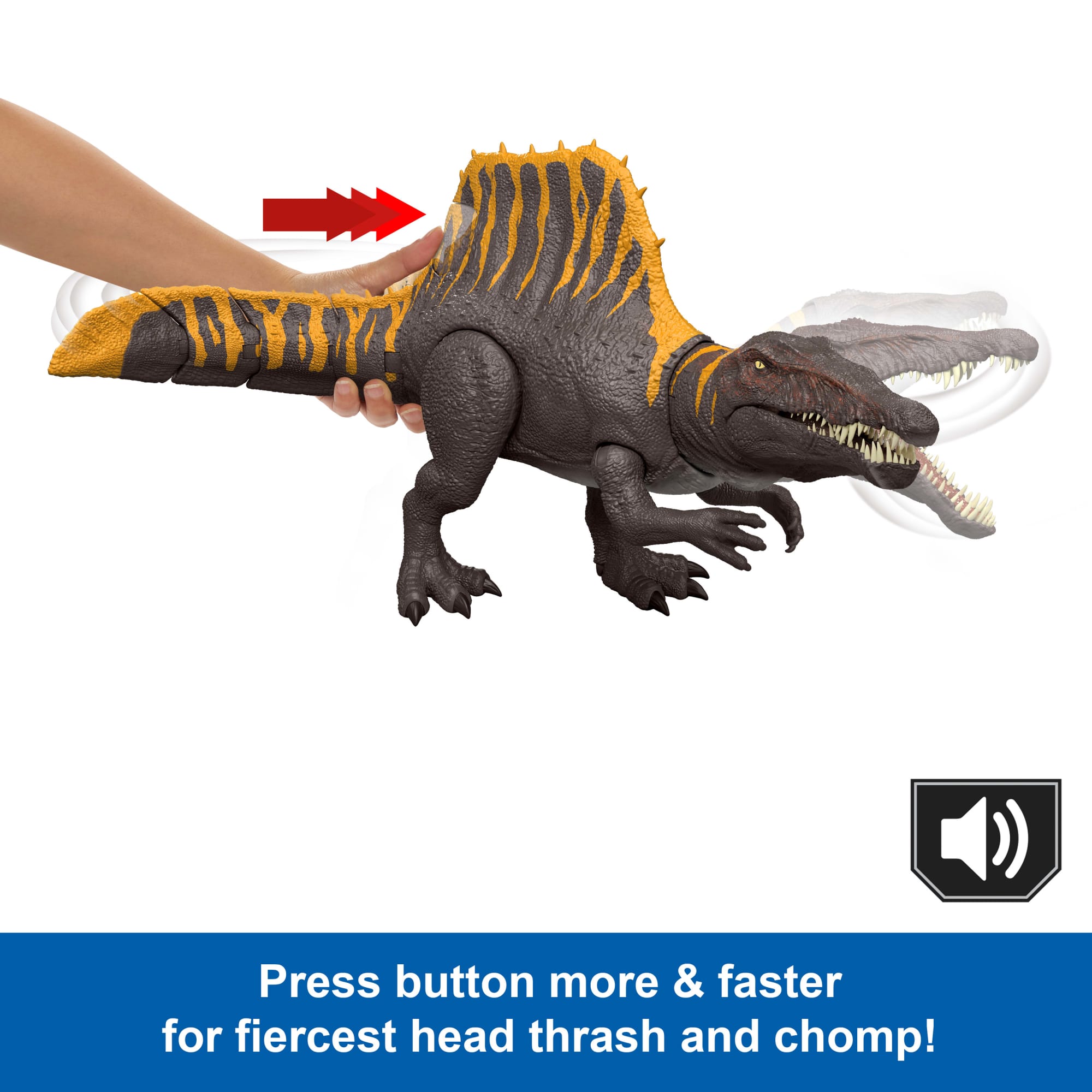 Jurassic World Rebirth Tail Thrasher Spinosaurus Action Figure. Dinosaur Toy With 2 Attack Moves - Image 3