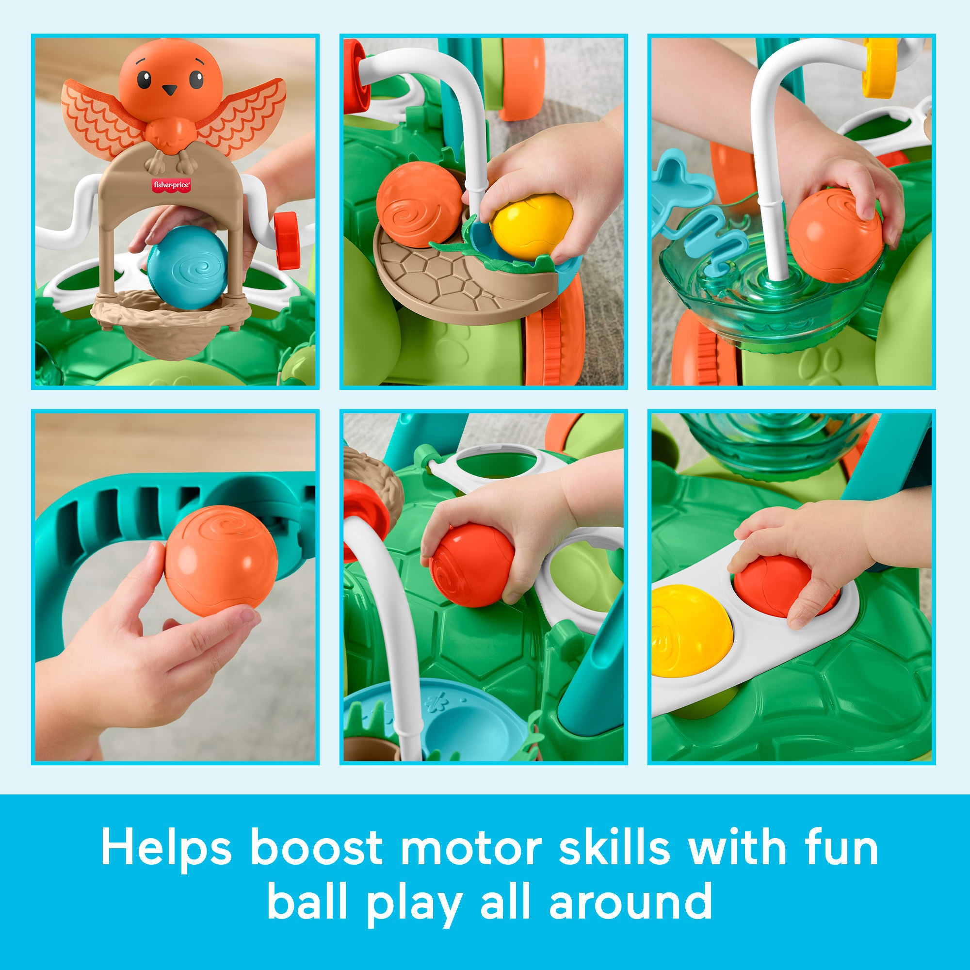 Fisher-Price Moves With You Turtle Walker. Baby & Toddler Activity Push Toy. 5 Balls - Image 5