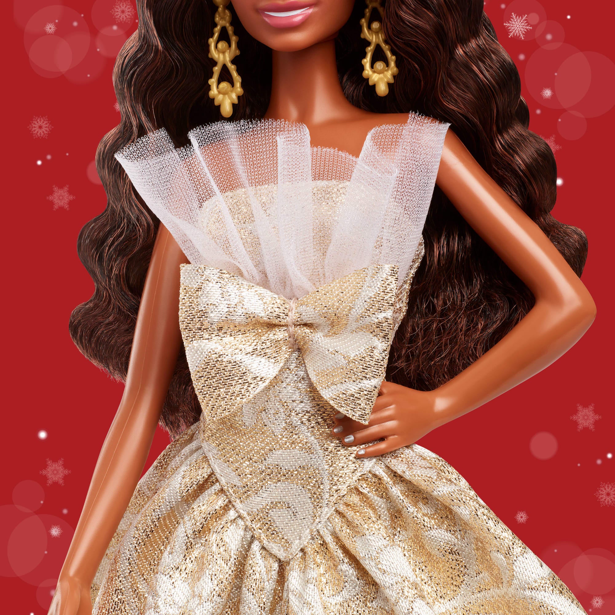 Barbie Signature 2025 Holiday Barbie Fashion Doll. Seasonal Collector. Black Hair With Silver & Gold Gown - Image 2