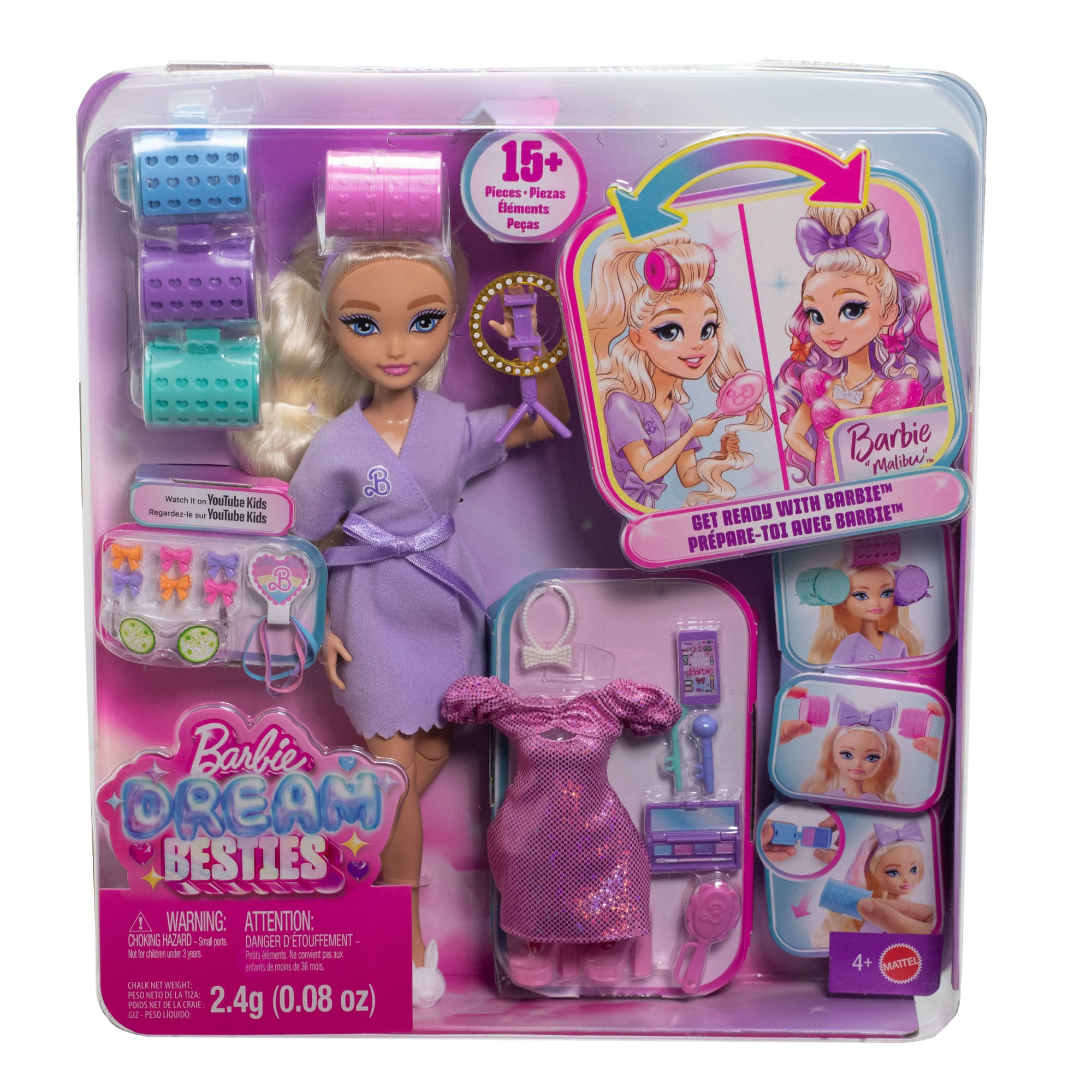 Barbie Dream Get Ready With Barbie Barbie Malibu Fashion Doll With Surprise Accessories And 15+ Looks - Image 5