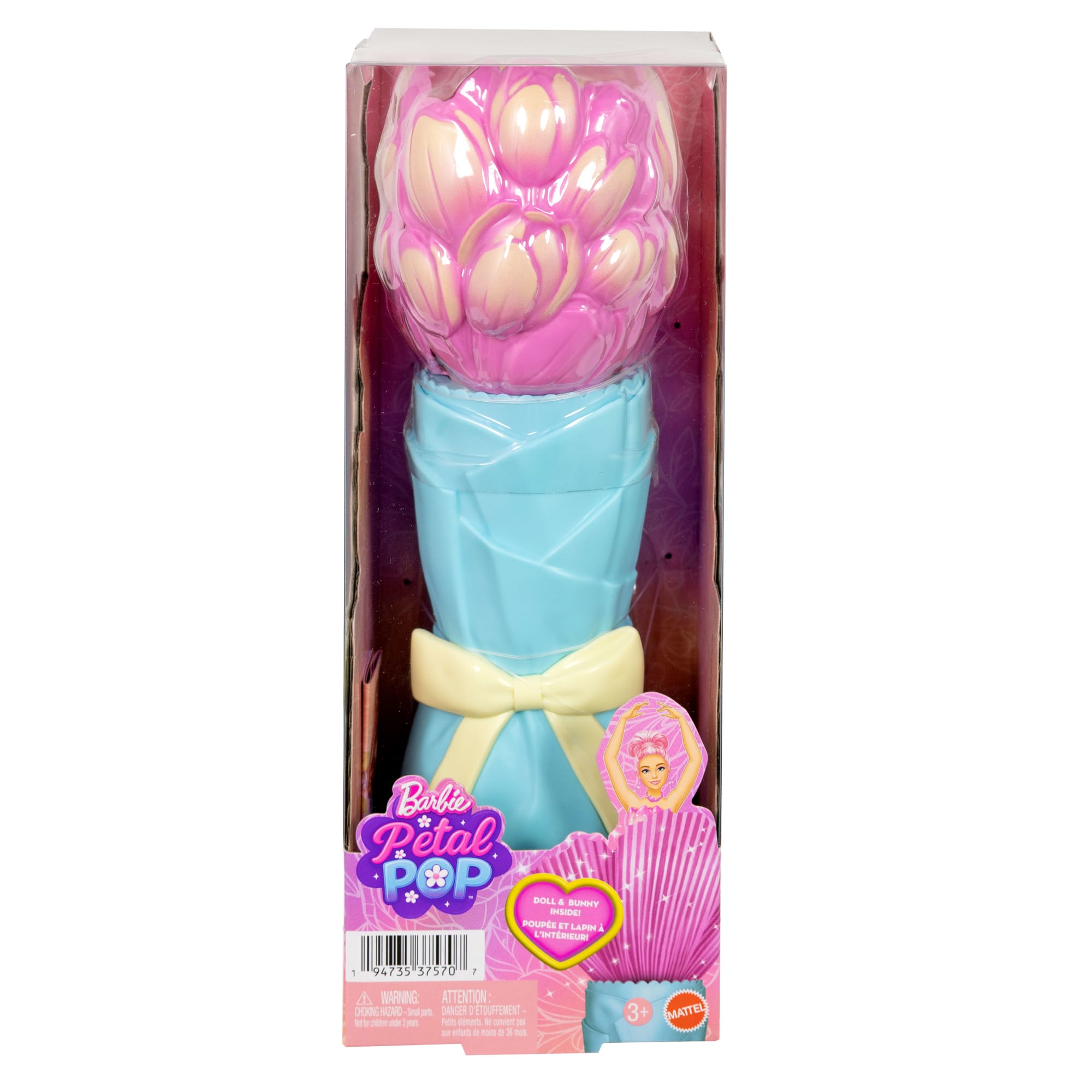 Barbie Petal Pop Scented Fashion Doll With Pink Tulip Dress. Reveal Accessories Like Bunny & More - Image 6