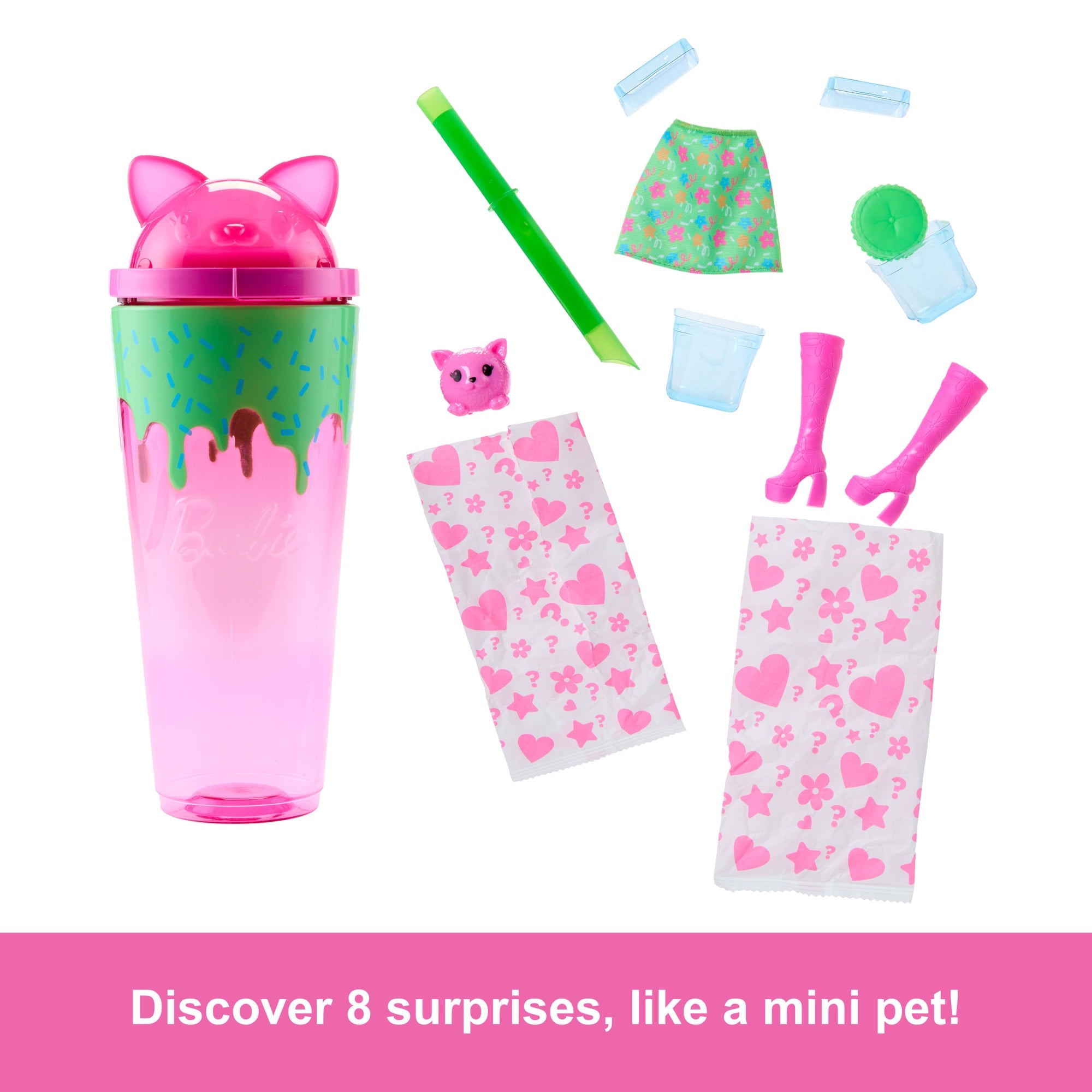 Barbie Pop Reveal Shakes Series Doll & Accessories Set. Scented Cute Kitten Fashion Doll - Image 3