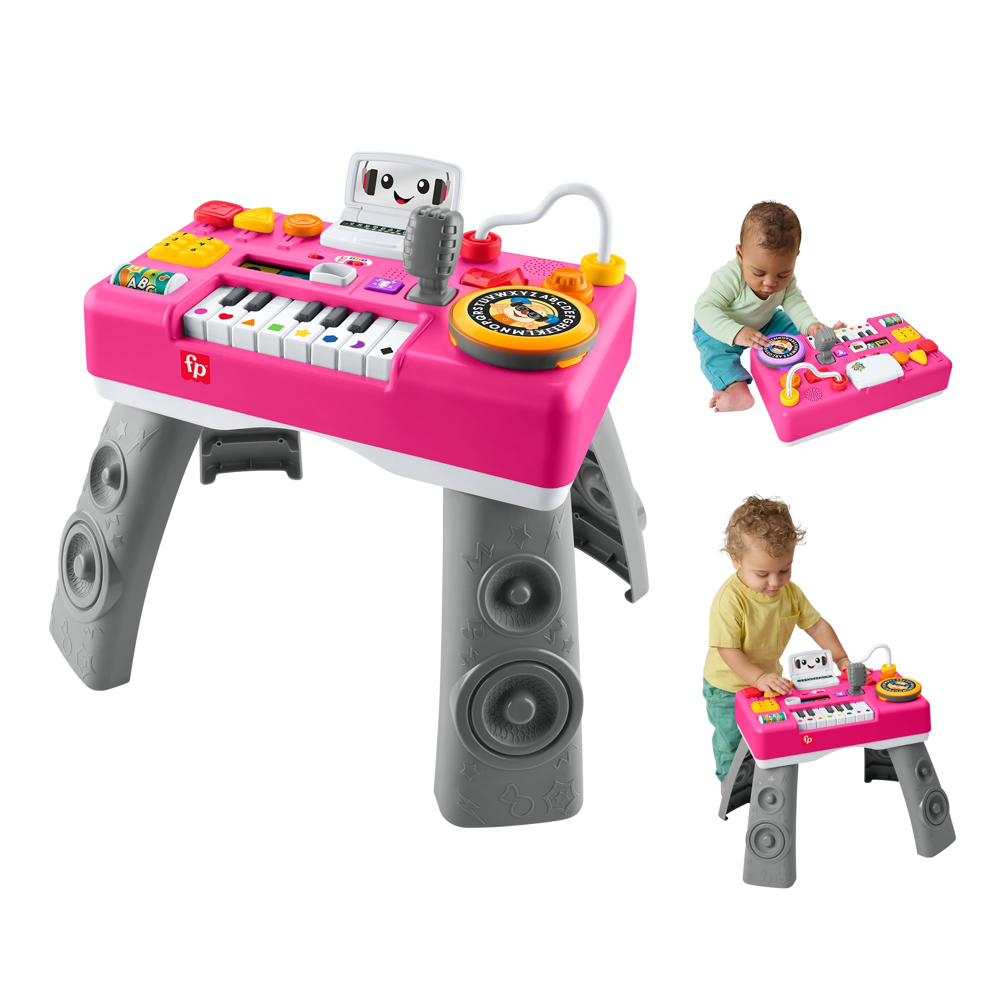 Fisher-Price Laugh & Learn Mix & Learn DJ Table. Baby & Toddler Musical Learning Toy. Pink