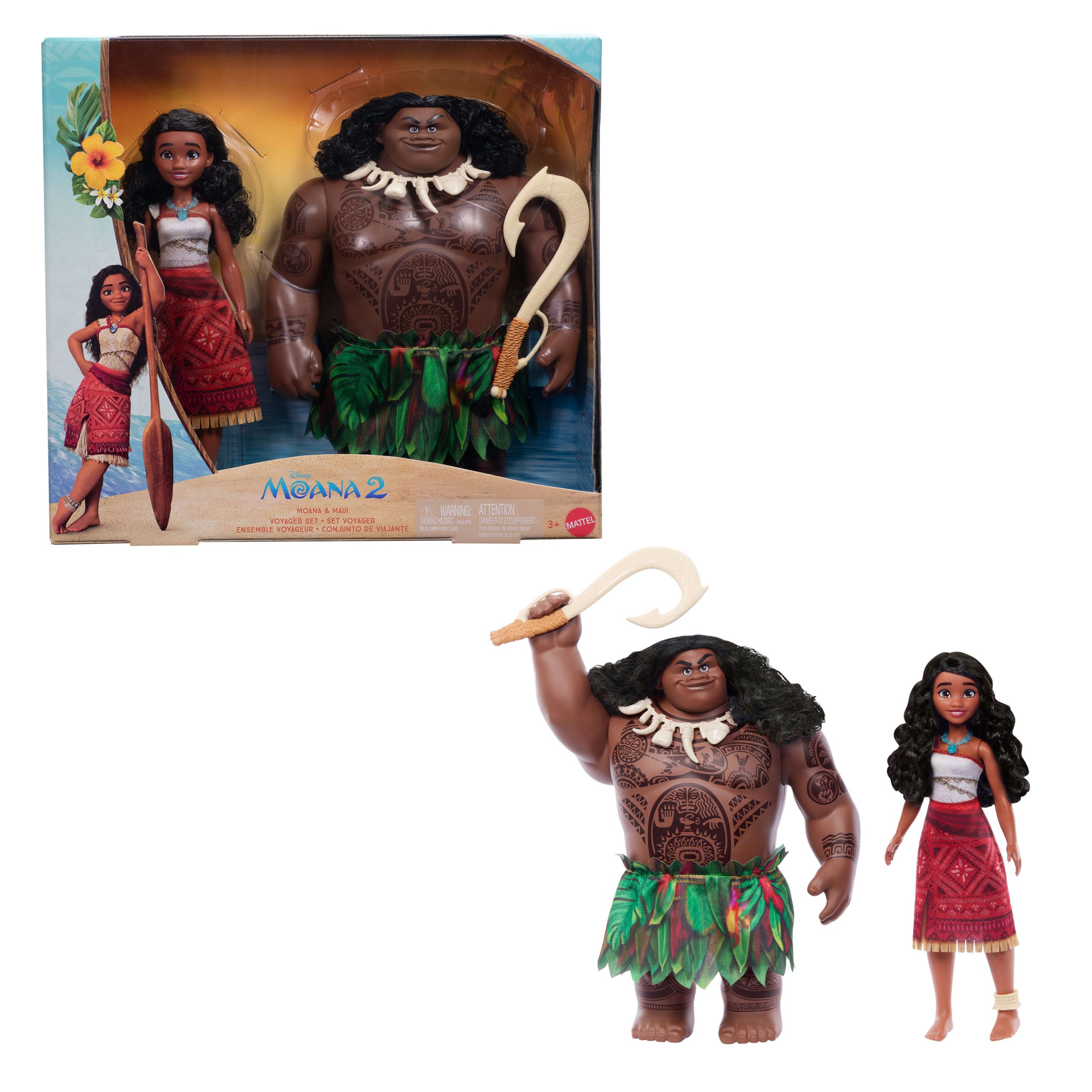 Disney Moana 2 Moana & Maui Voyager Set With 2 Fashion Dolls & 4 Accessories. Inspired By The Movie