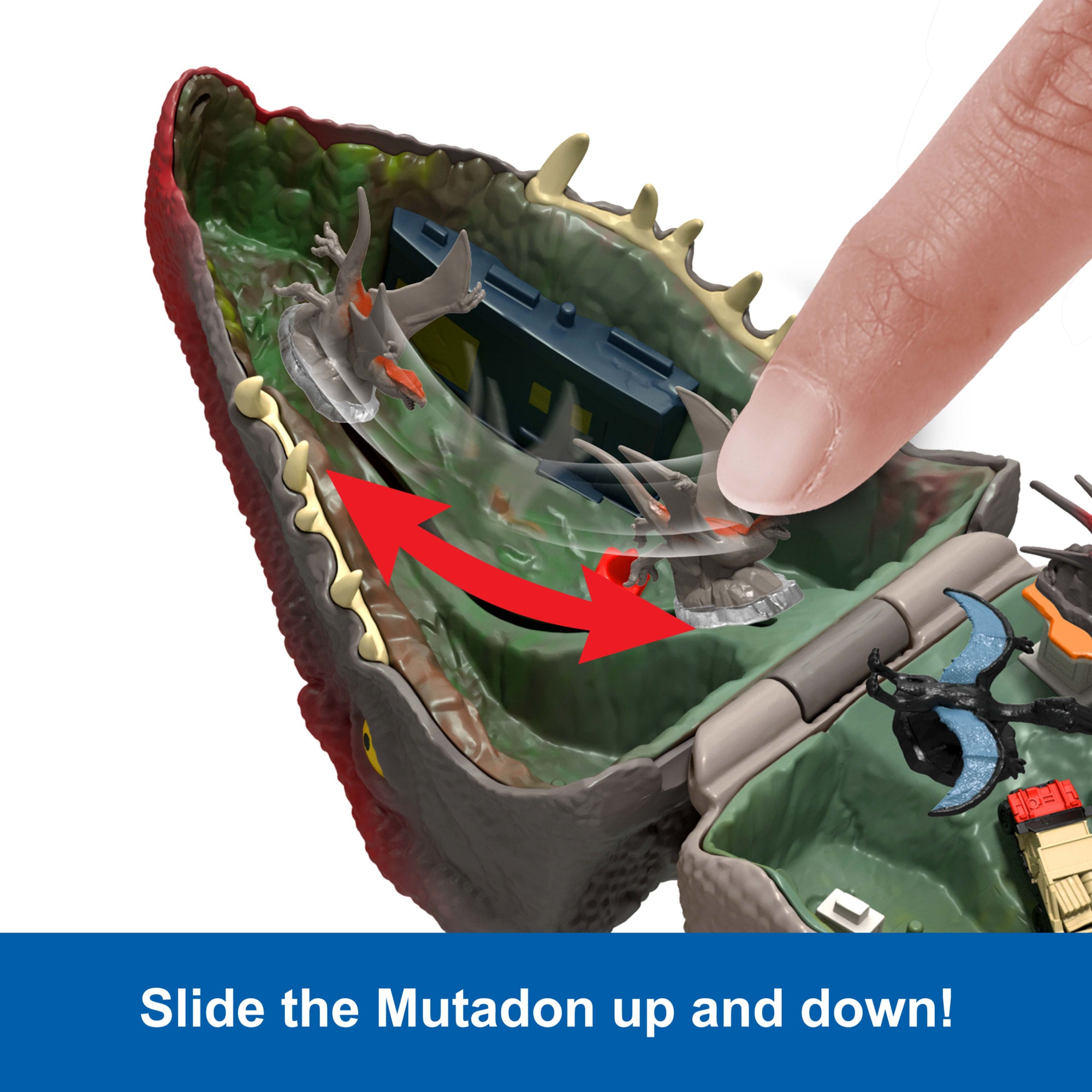 Jurassic World Rebirth Micro Adventure Mutadon Head. Playset Interactive Features & Small Figures - Image 4