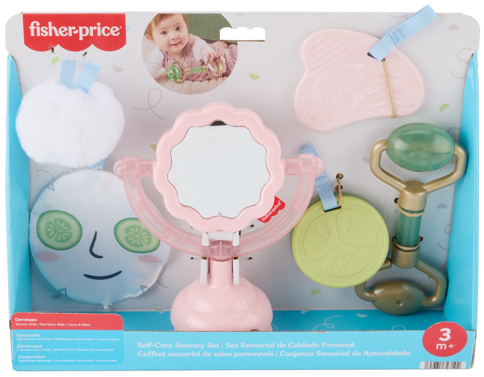 Fisher-Price Mini Me Moments Self-Care Sensory Set. 6-Piece Baby Rattle & Teether Toys - Image 6