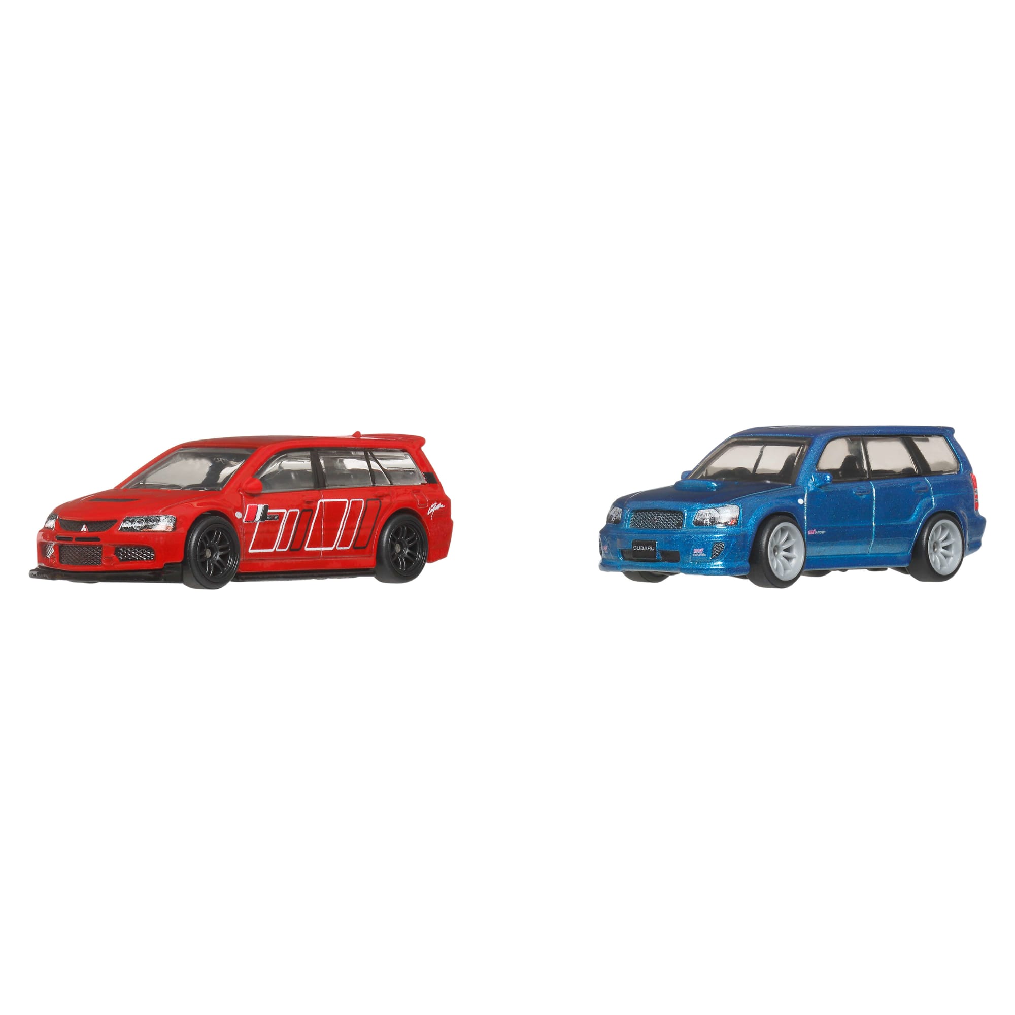 Hot Wheels Premium Car Culture 2-Pack - 2005 Mitsubishi Lancer Evolution IX Wagon / Remorque & 2004 Subaru Forester STI - Image 2