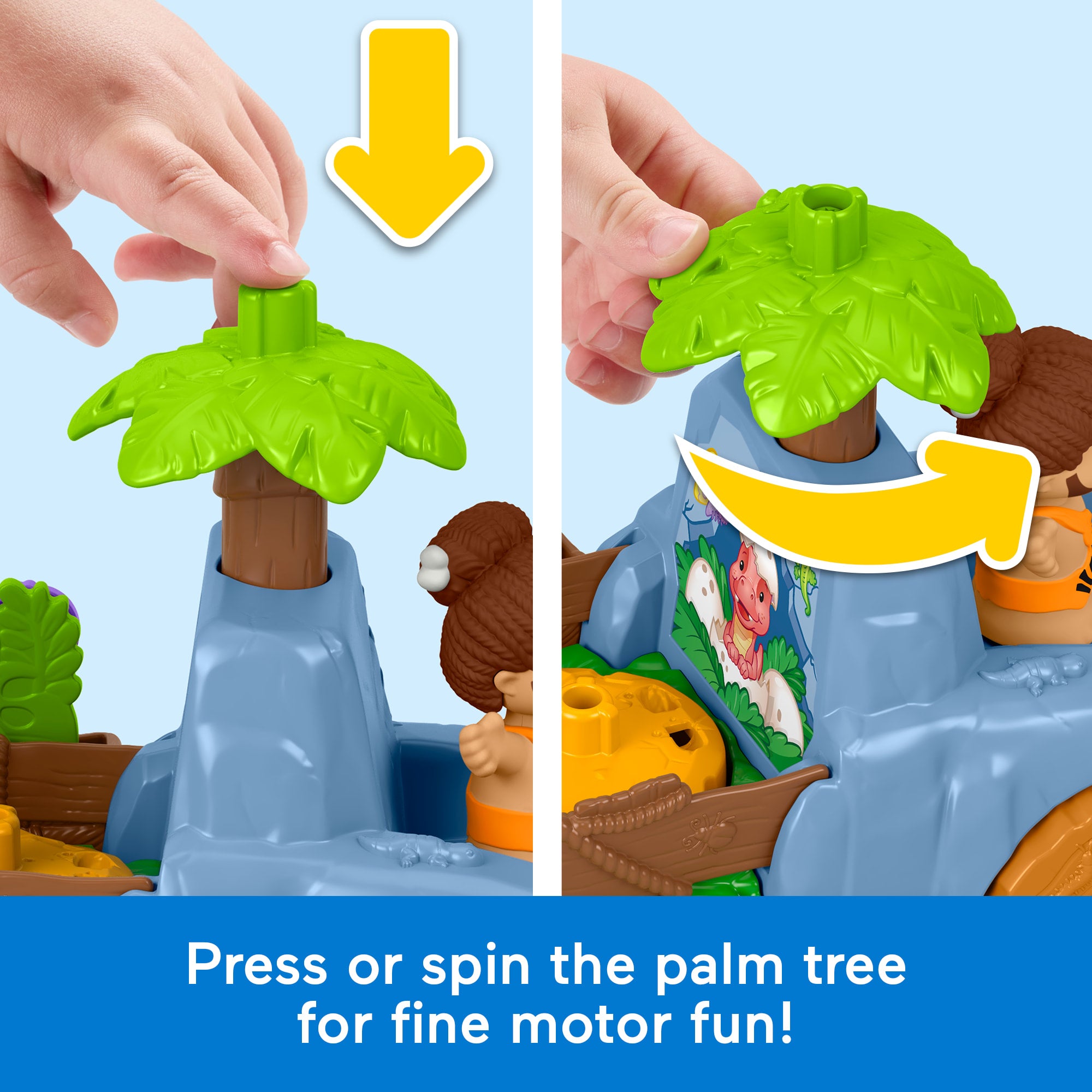 Fisher-Price Little People Dino Wobble Truck. 6-Piece Dinosaur Toy Set For Toddlers - Image 5