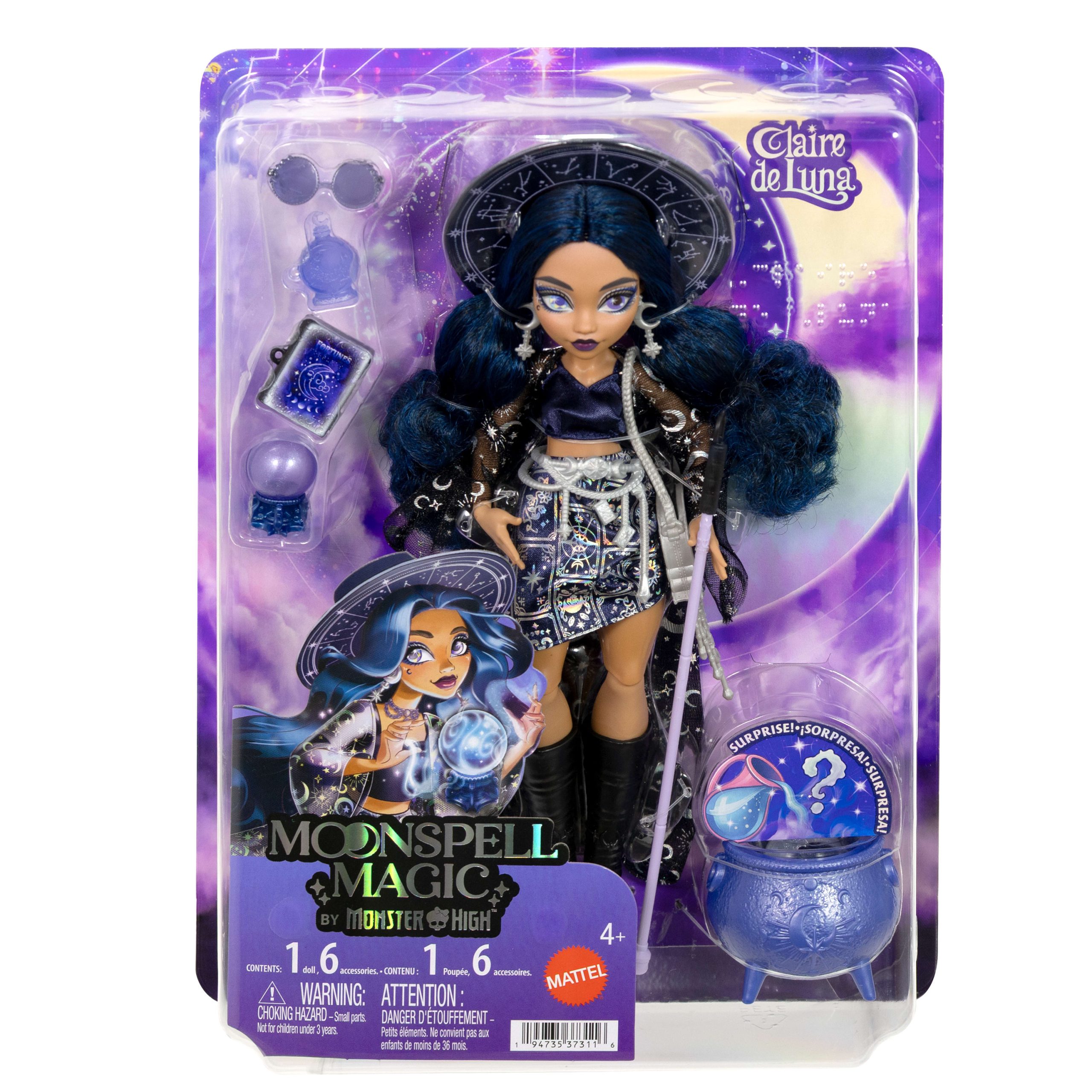 Moonspell Magic By Monster High Claire De Luna Fashion Doll. Clairvoyant Witch With Accessories - Image 6