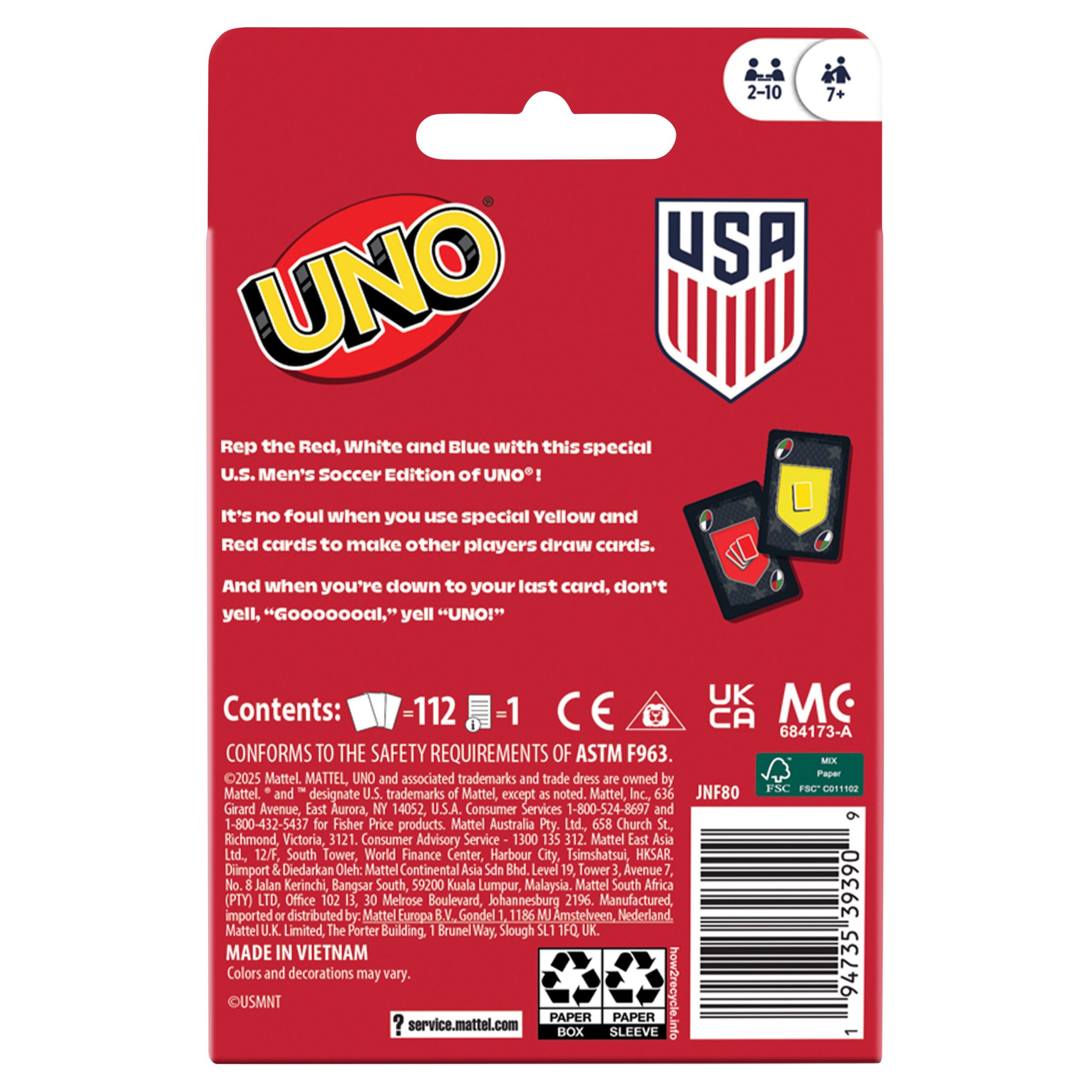 UNO Us Men's National Team Card Game For Kids & Family Night - Image 4
