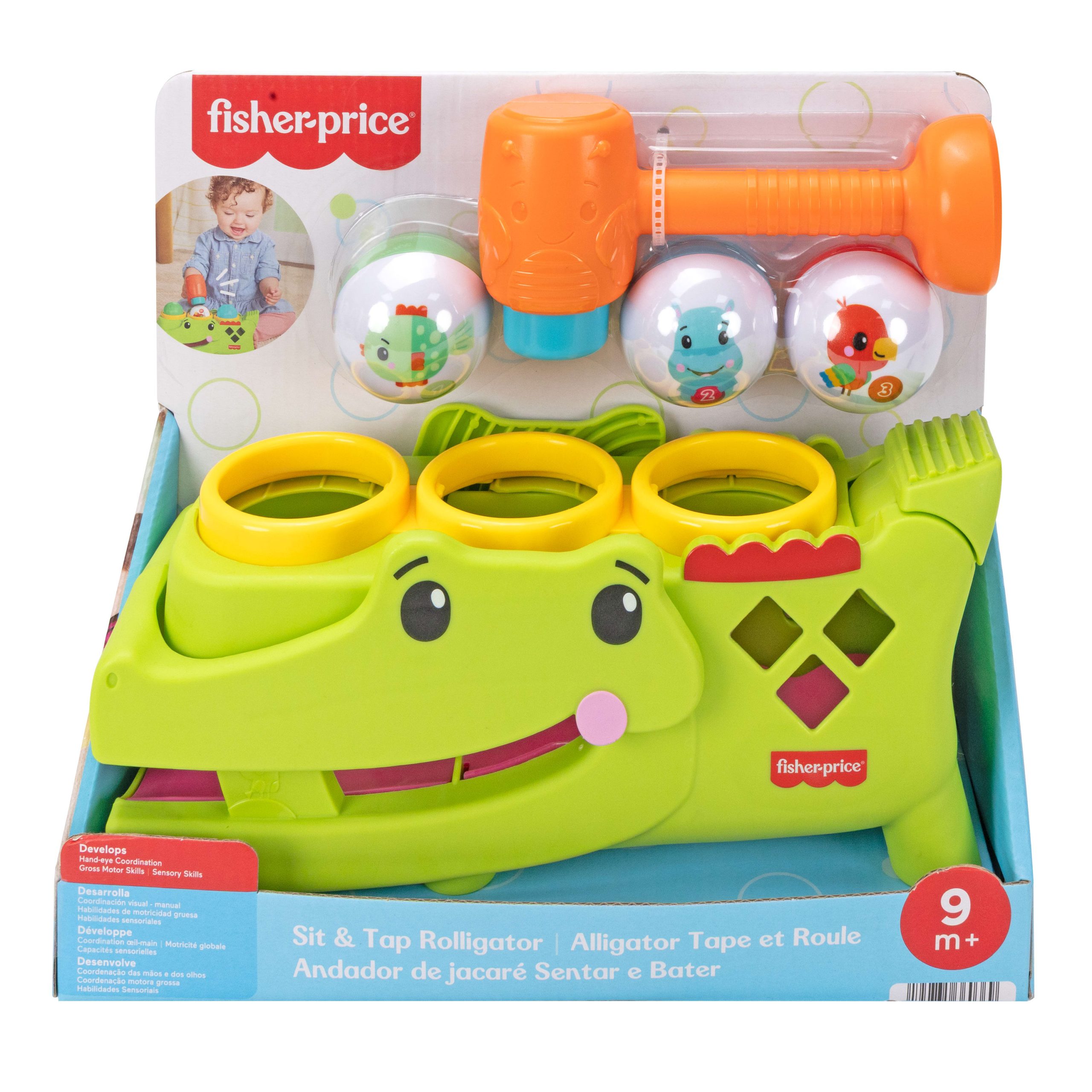 Fisher-Price Sit & Tap Rolligator. Pounding Activity Toy For Baby Crawling Play. 3 Balls & Hammer - Image 6