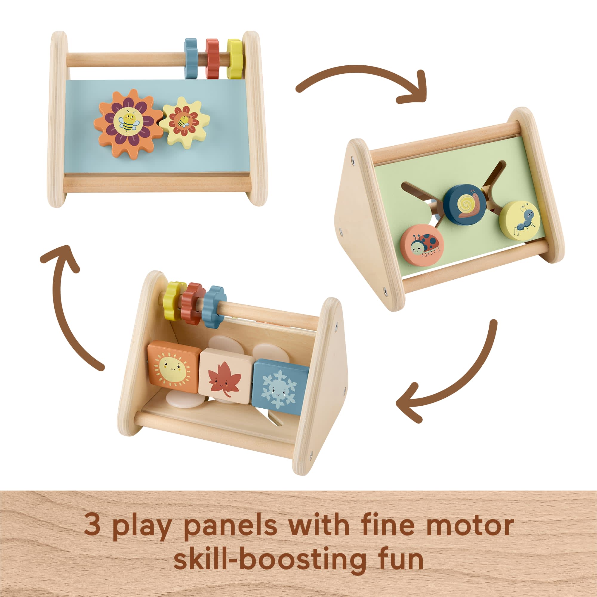 Fisher-Price Wooden Play Time Triangle. 3-Sided Fine Motor Activity Toy For Baby. 1 Wood Piece - Image 4