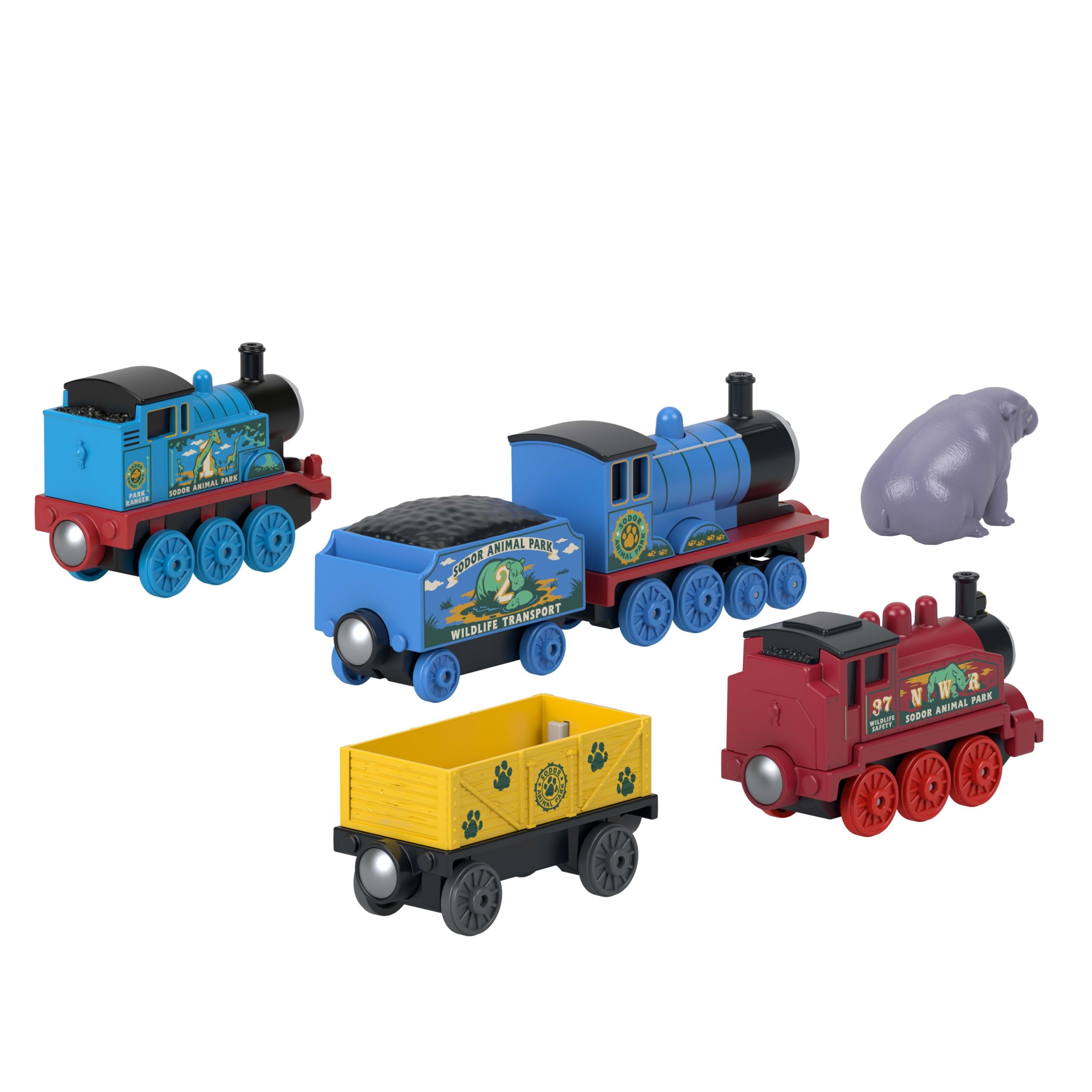 Thomas & Friends By Fisher Price Sodor Animal Park Die-Cast Multipack With Toy Trains & Hippo Toy - Image 3