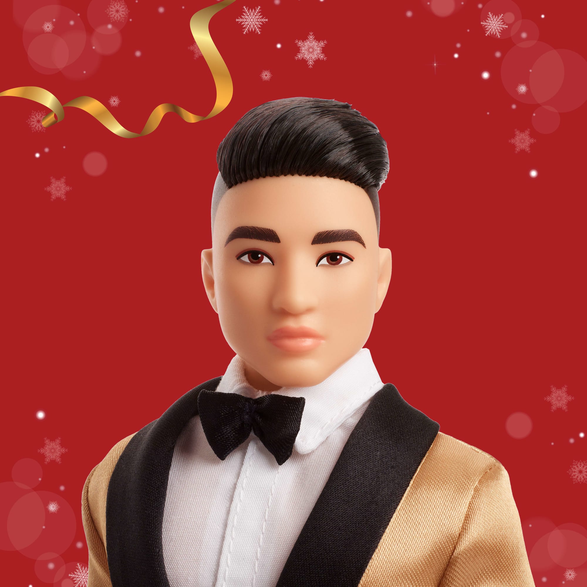 Barbie Signature 2025 Holiday Black Hair Ken Collectible Fashion Doll Wearing Full Suit With Golden Jacket - Image 2