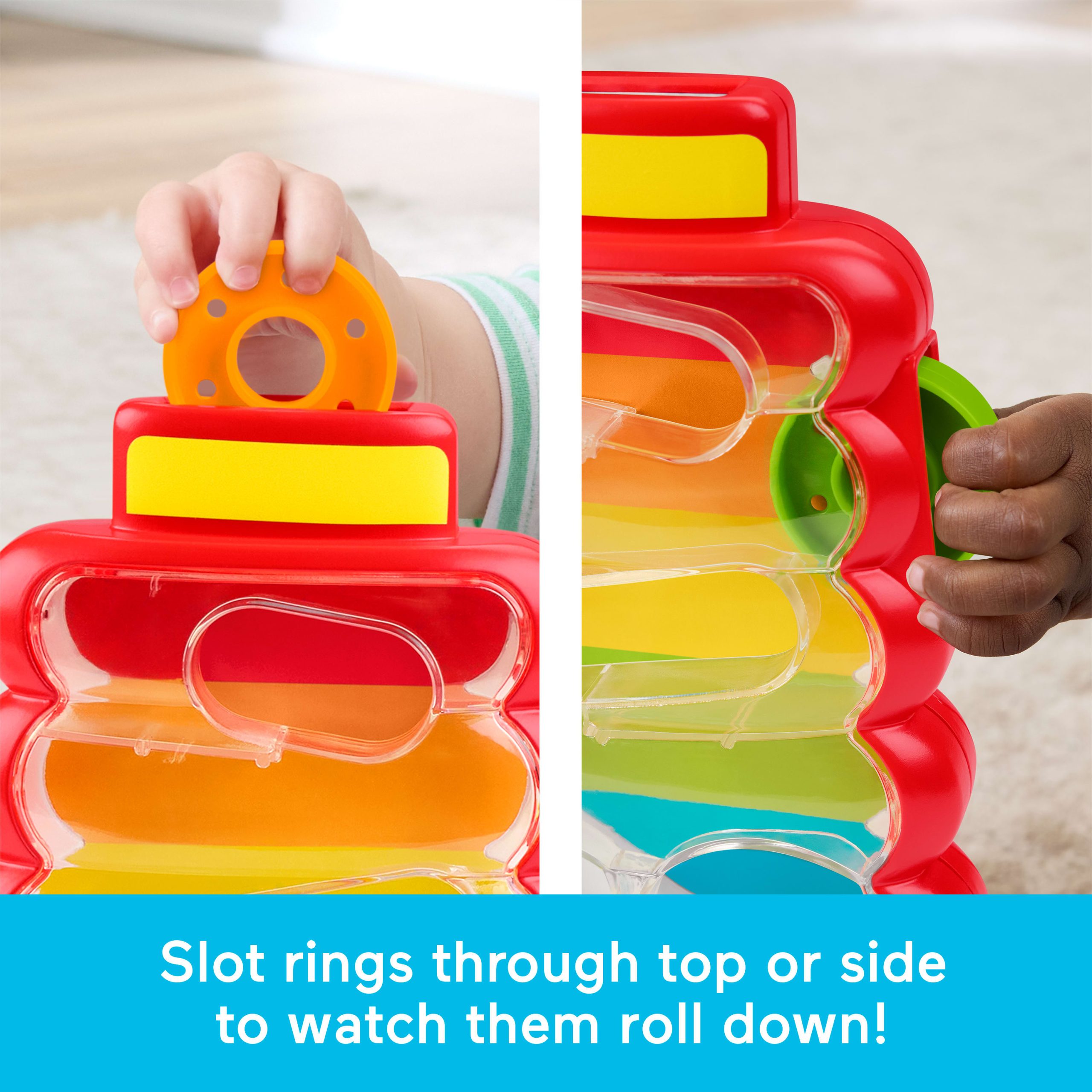 Fisher-Price Drop Through Rock-A-Stack Baby & Toddler Developmental Activity Toy. 5 Coins - Image 3