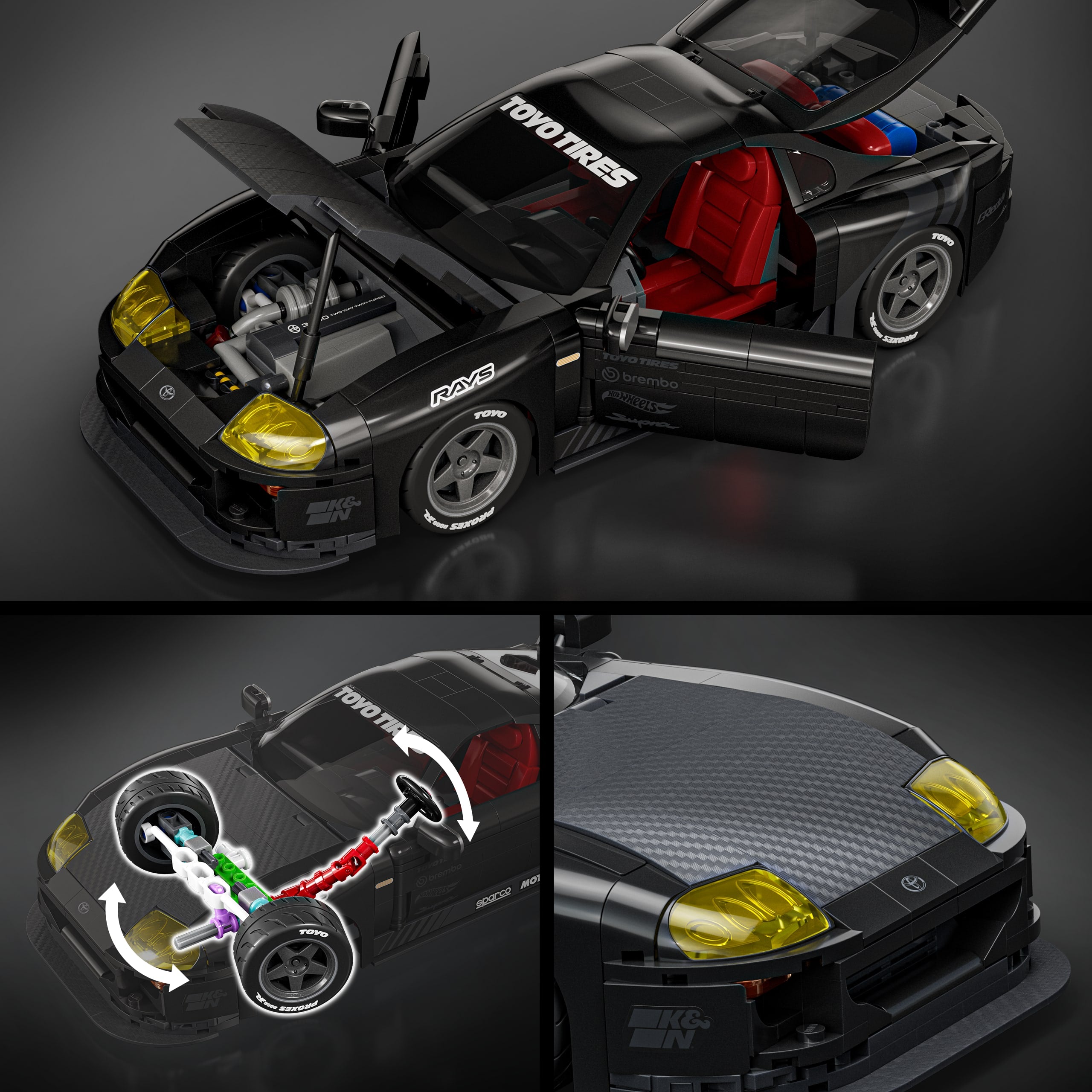 Mattel Brick Shop Hot Wheels '94 Toyota Supra MKIV Building Set - Image 6