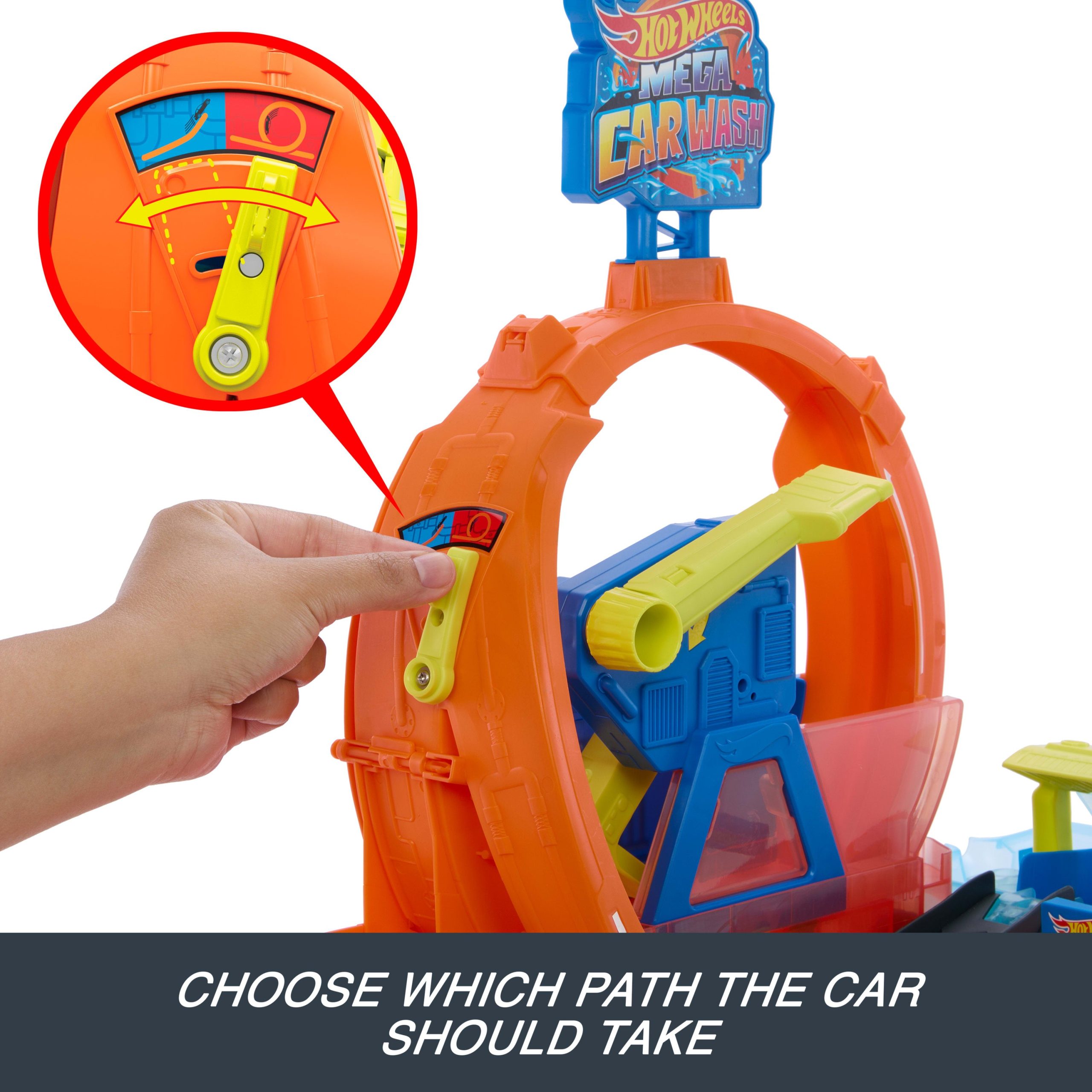 Hot Wheels City MEGA Loop Car Wash Playset & 1 Hot Wheels Color Shifters in 1:64 Scale - Image 4