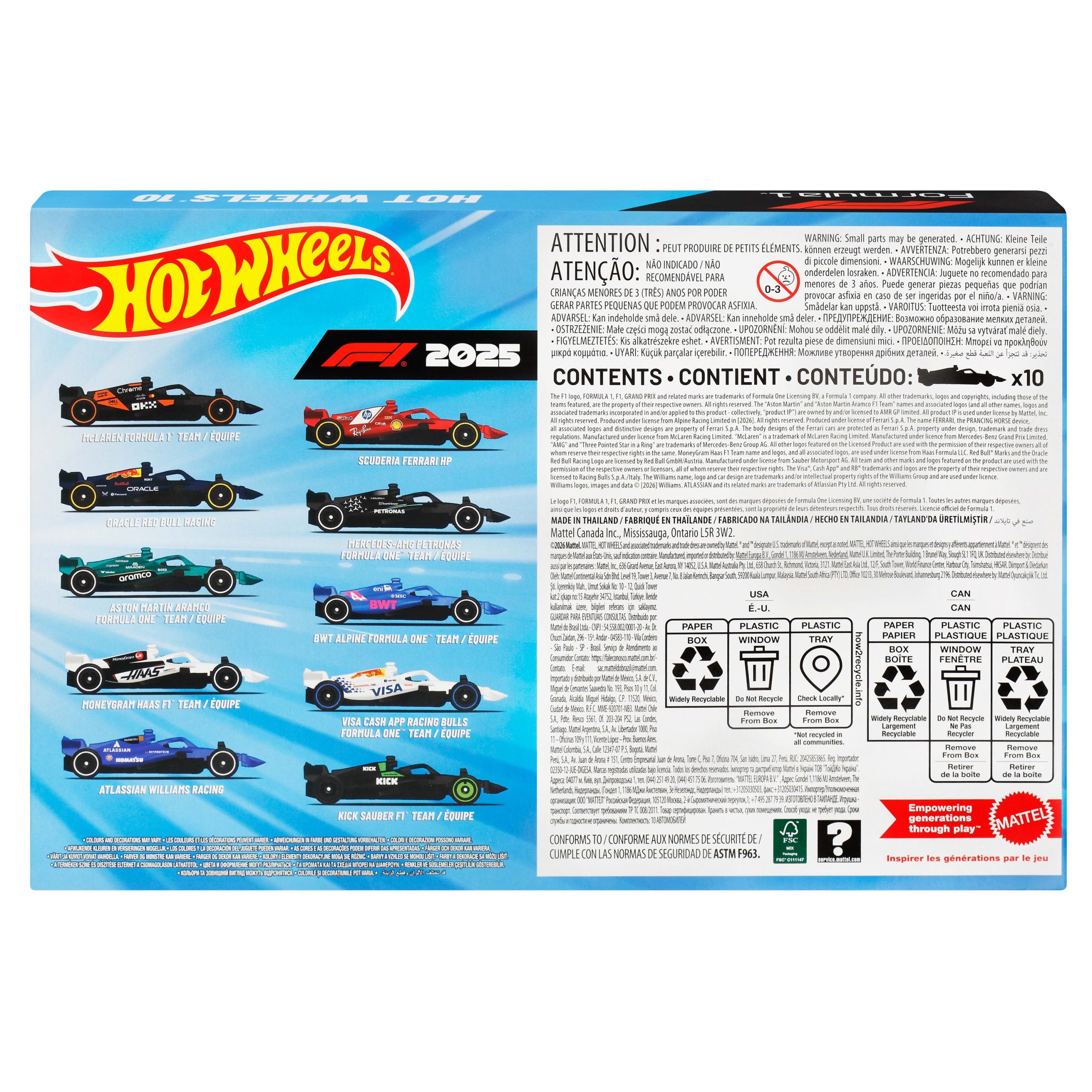 Hot Wheels Formula 1 Set Of 10 Toy Cars - Image 6