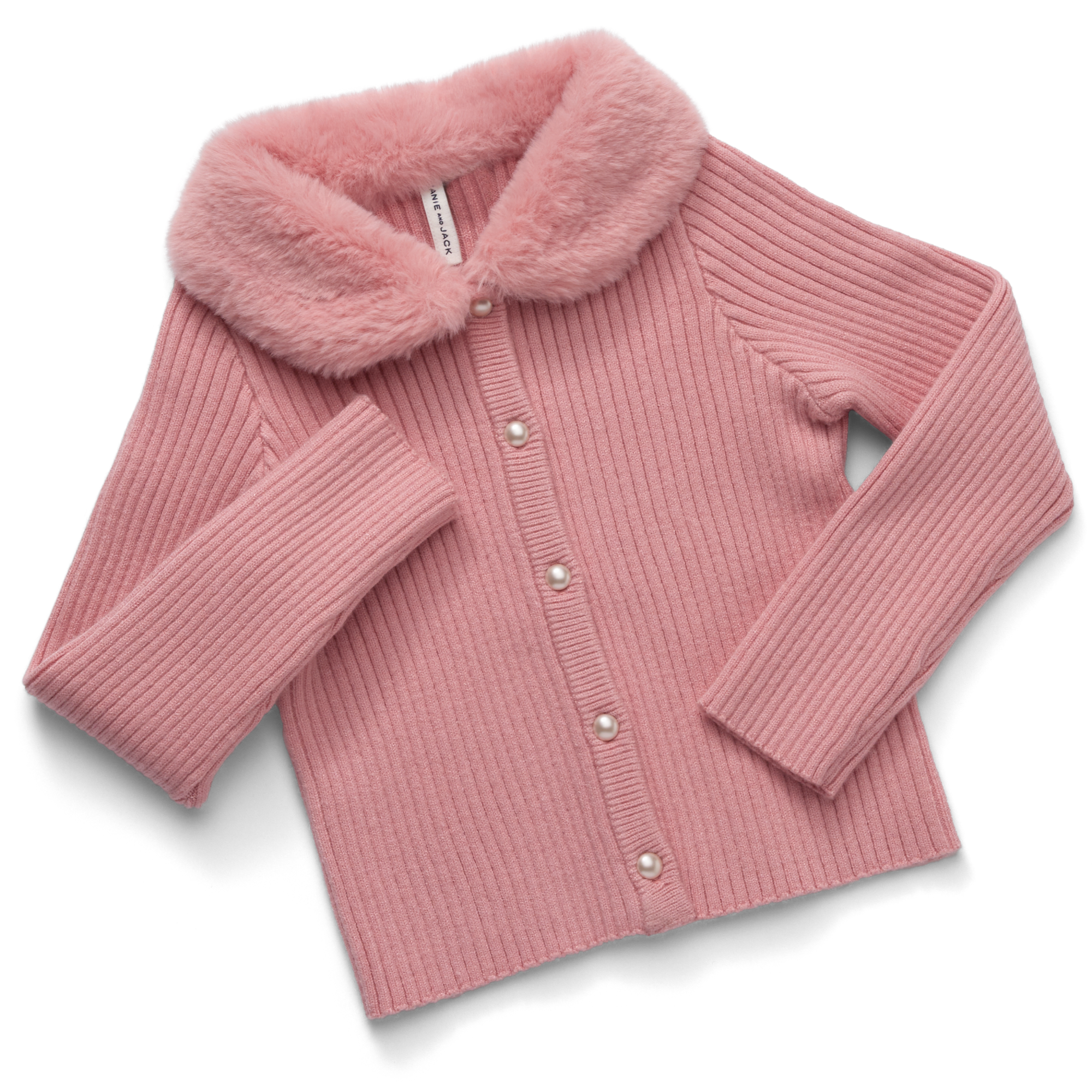American Girl® x Janie and Jack Rosy Ribbed Cardigan for Girls - Image 2