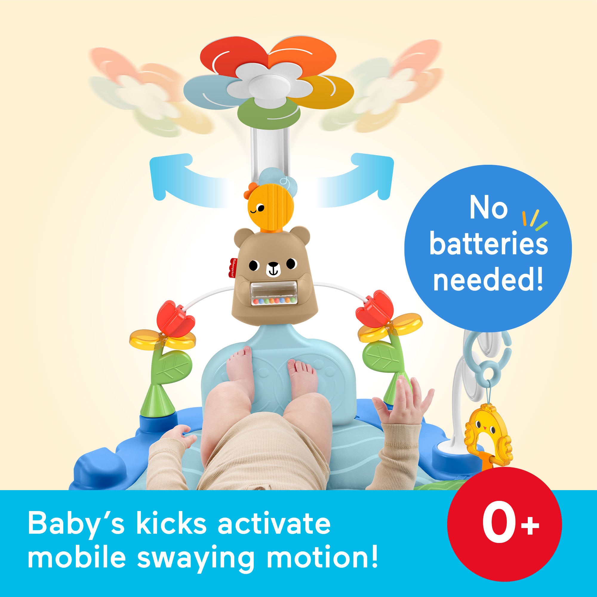 Fisher-Price 3-in-1 Kick & Sway Activity Gym. Baby Play Mat & Sensory Toys For Newborn Developmental Play - Image 2