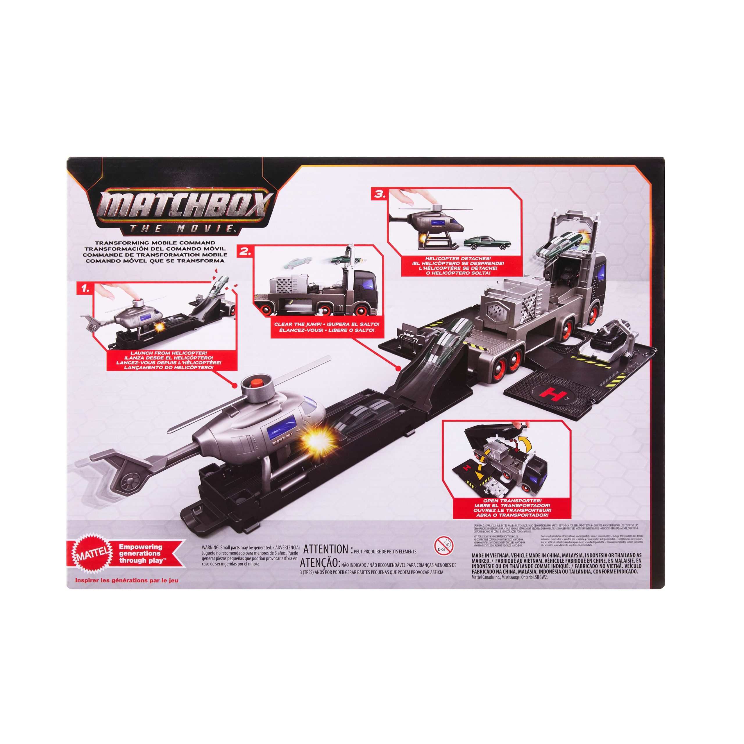 Matchbox Transforming Mobile Command. Large-Scale Vehicle With Helicopter & 2 Toy Cars From The Movie - Image 6