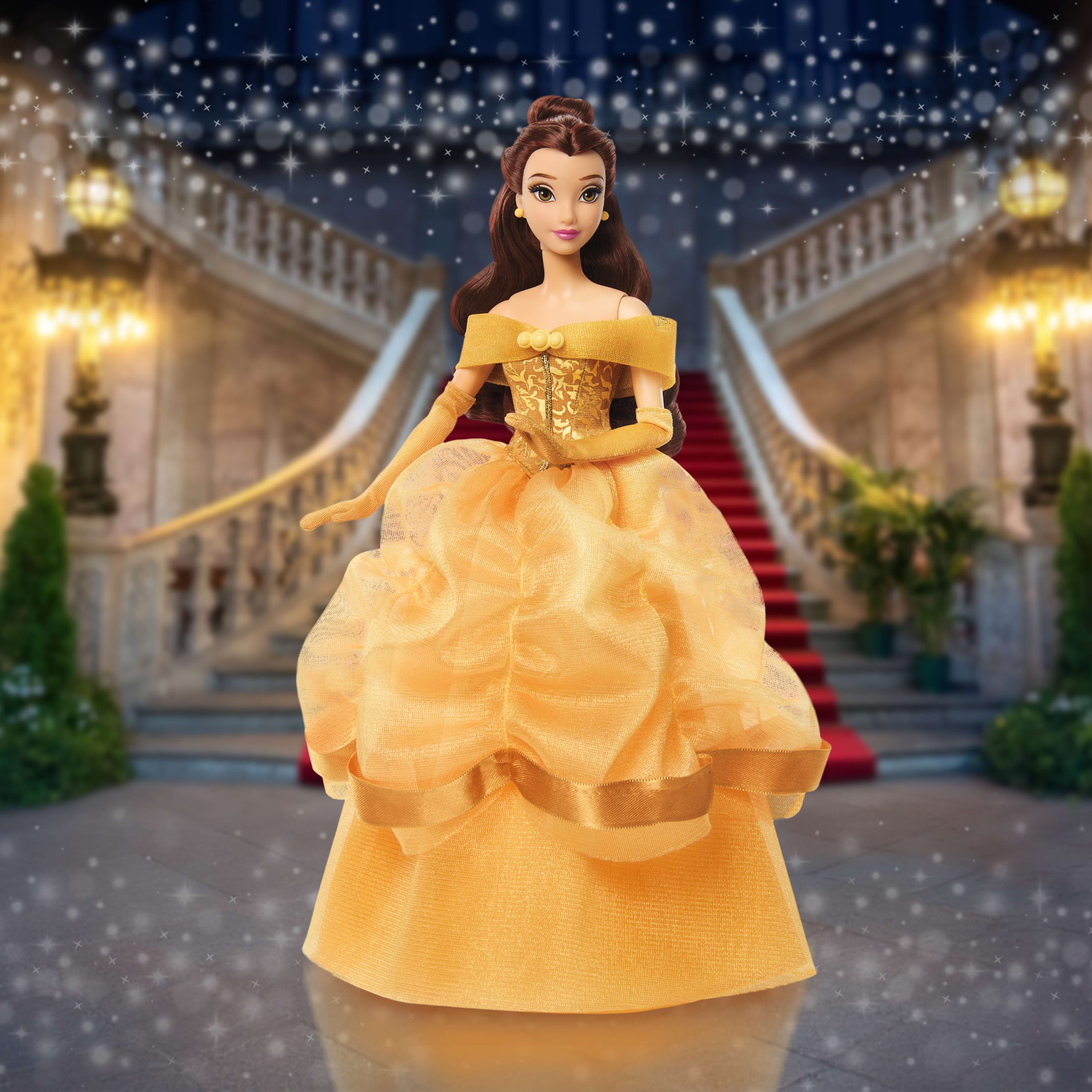 Disney Princess Sparkling Princess Series Belle Fashion Doll With Removable Dress & Accessories - Image 2