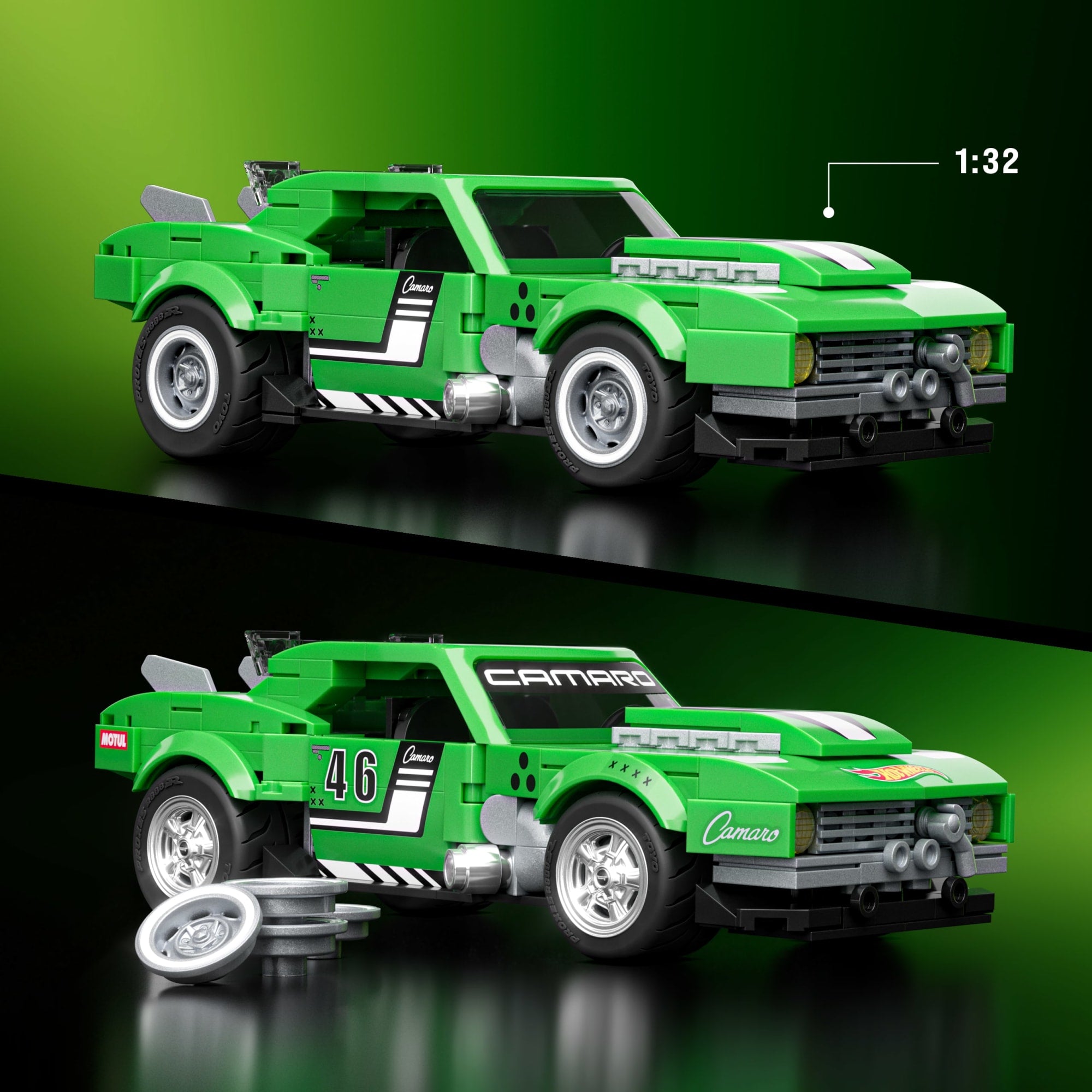 Mattel Brick Shop Hot Wheels Jogo de Construção Speed Custom '68 Camaro - Image 3