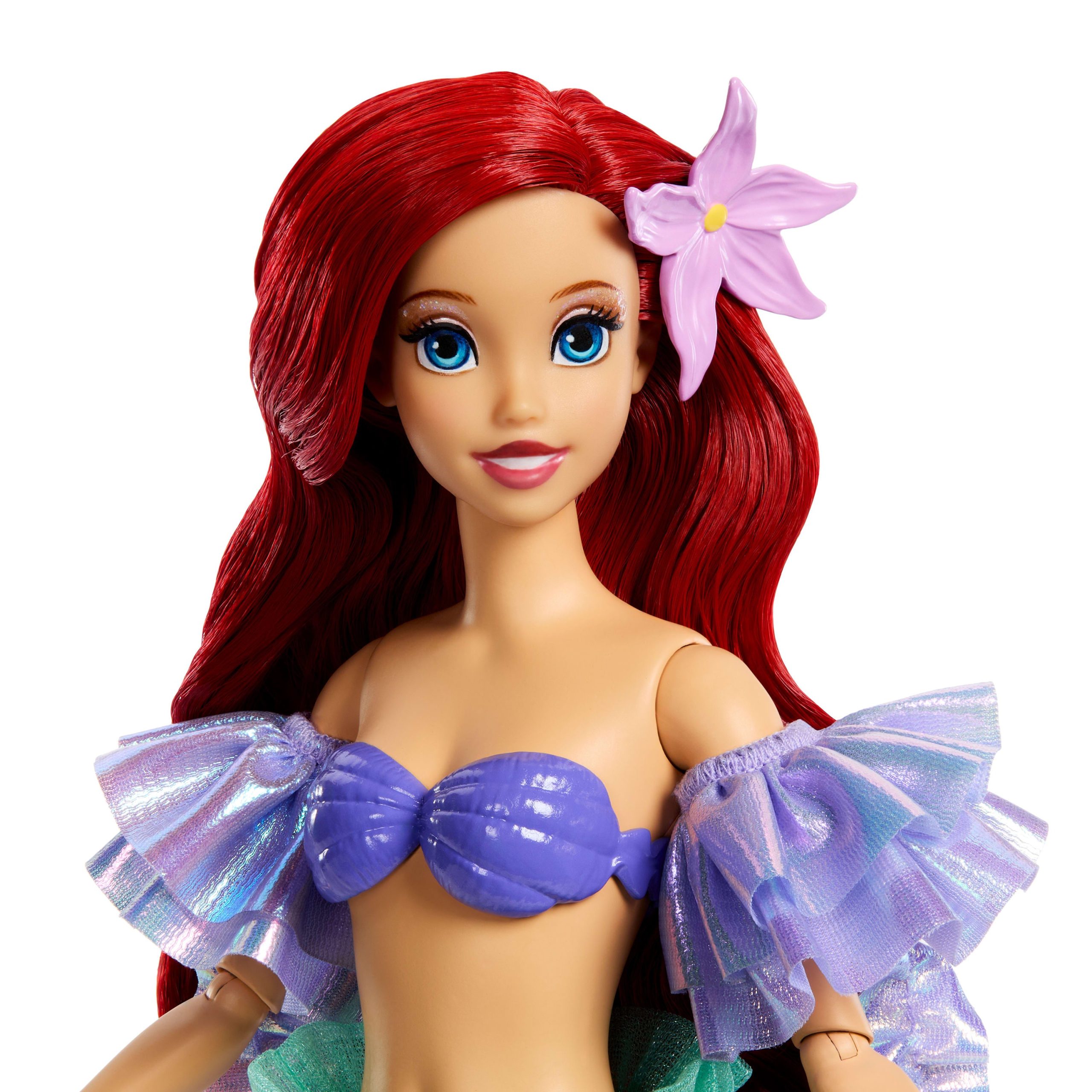 Disney Princess Sparkling Princess Series Mermaid Ariel Fashion Doll With Removable Tail & Sleeves - Image 3