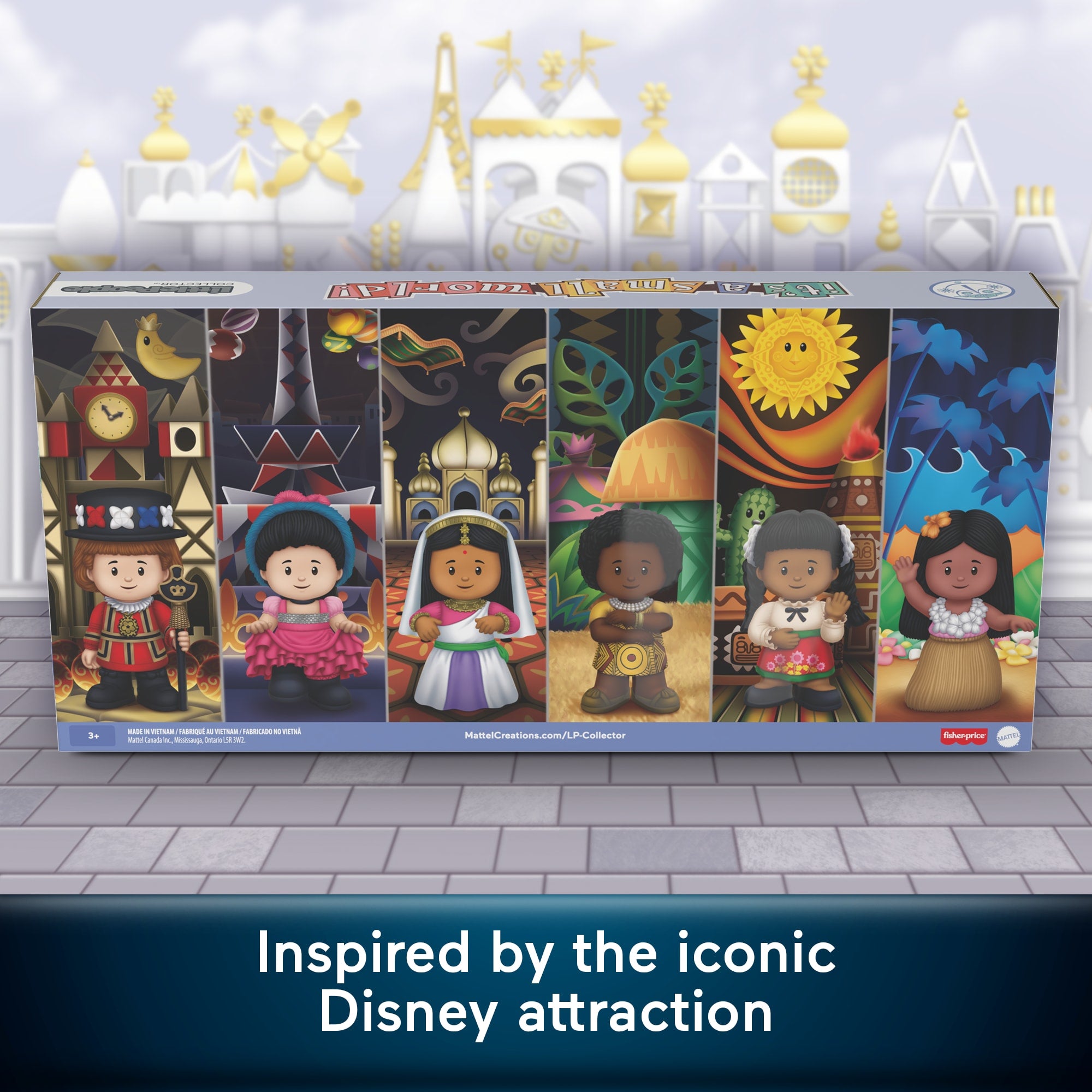Little People Collector Disney It's A Small World Special Edition Set Fans. 6 Figures - Image 4