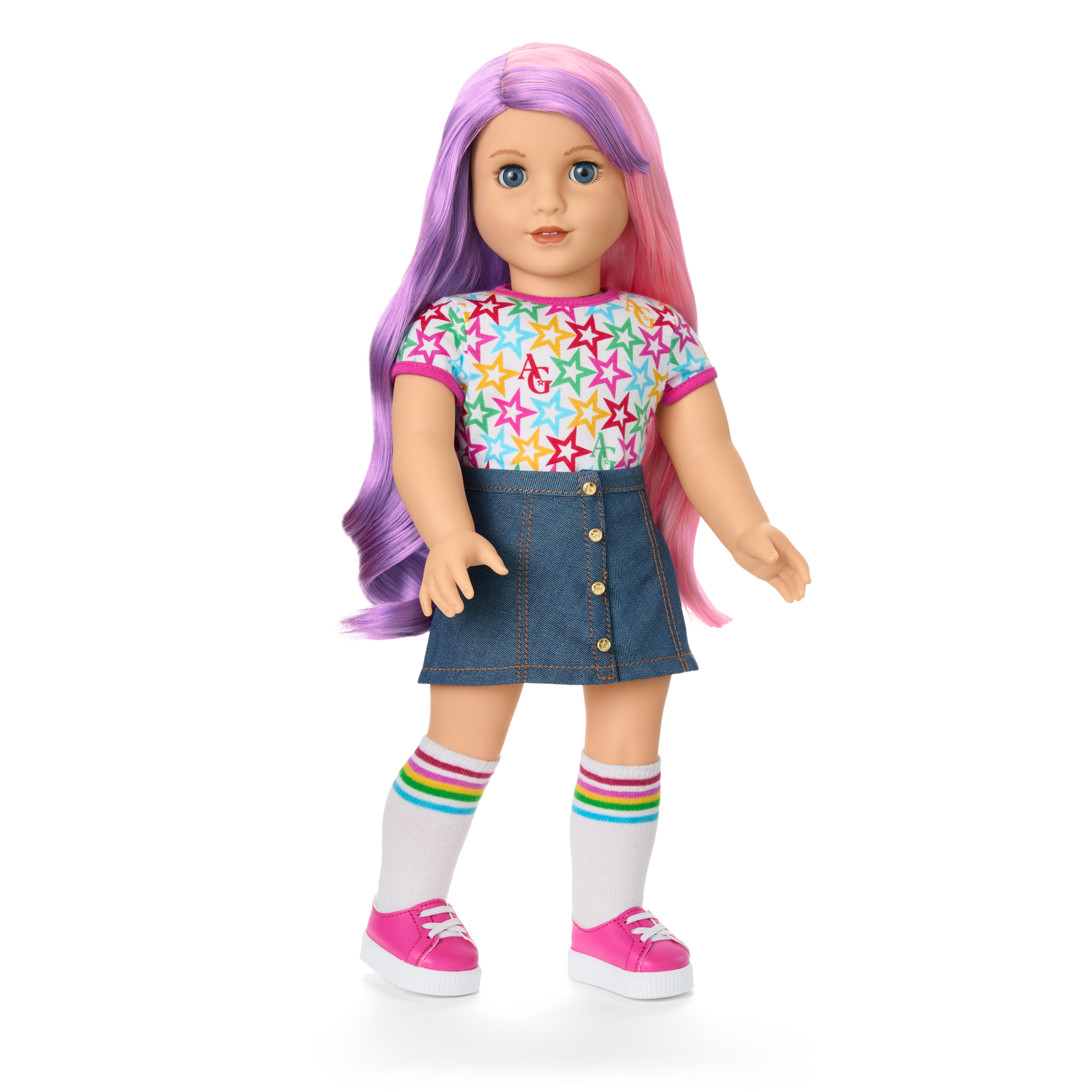 Truly Me™ 18-inch Doll #116 with wavy purple-and-pink hair - Image 7