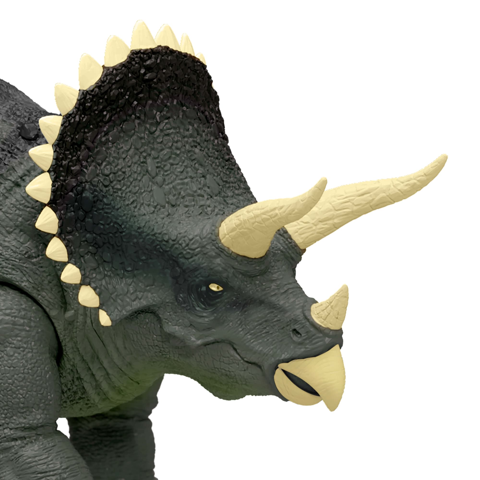 Jurassic World Reimagined Real Feel Triceratops Roaring Dinosaur Figure. 90S Inspired Toy - Image 5