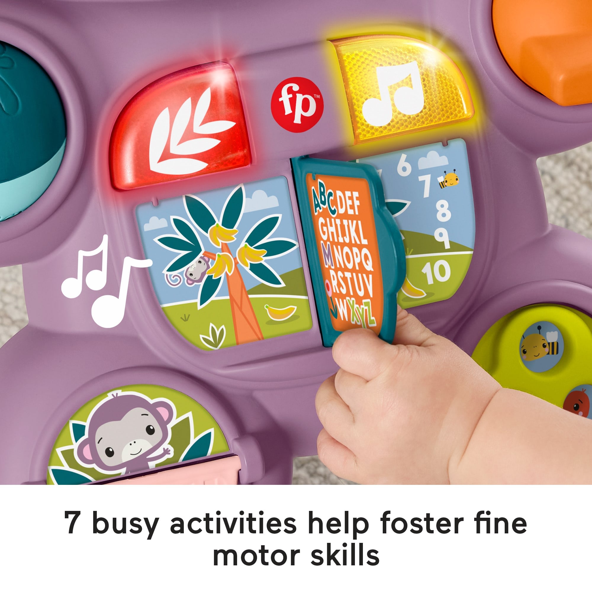 Fisher-Price Learn With Me Purple Monkey Walker Baby Learning Toy With Music & Lights - Image 5