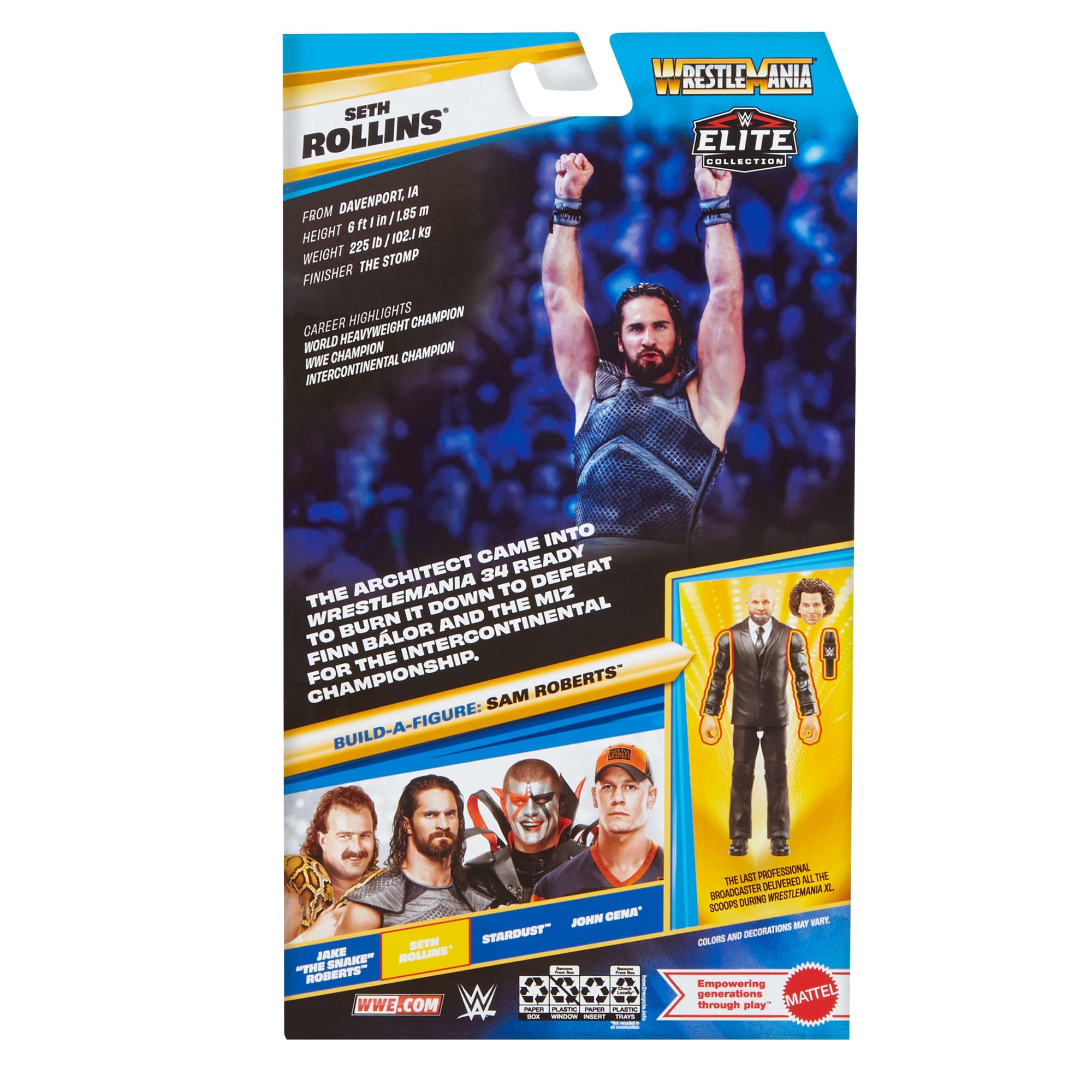 WWE Elite Collection Premium Live Event Seth Rollins Action Figure Set. Wrestlemania Collectible - Image 6