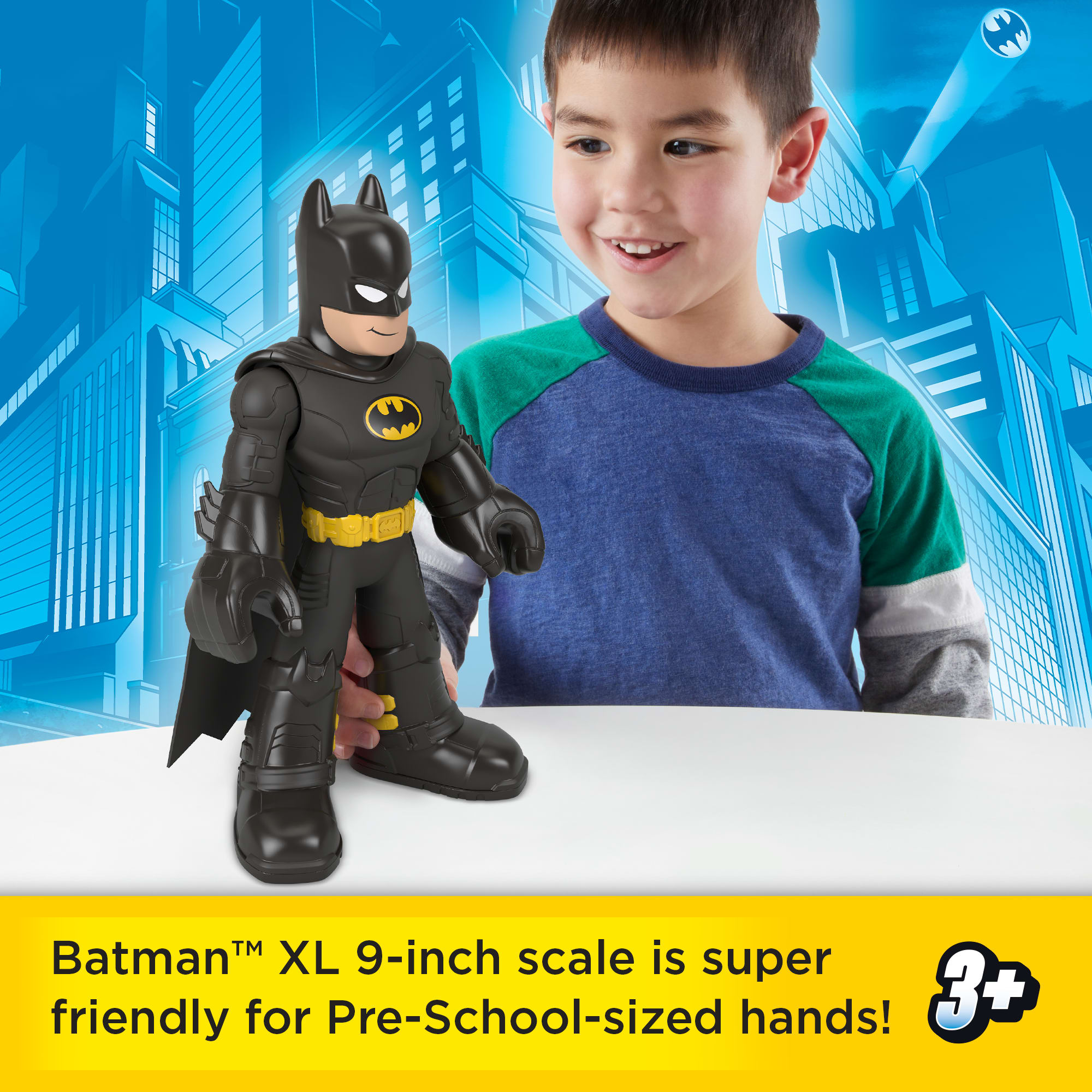 Imaginext DC Super Friends XL 9-Inch Batman Action Figure With Articulation. Wearing Hero Look - Image 2