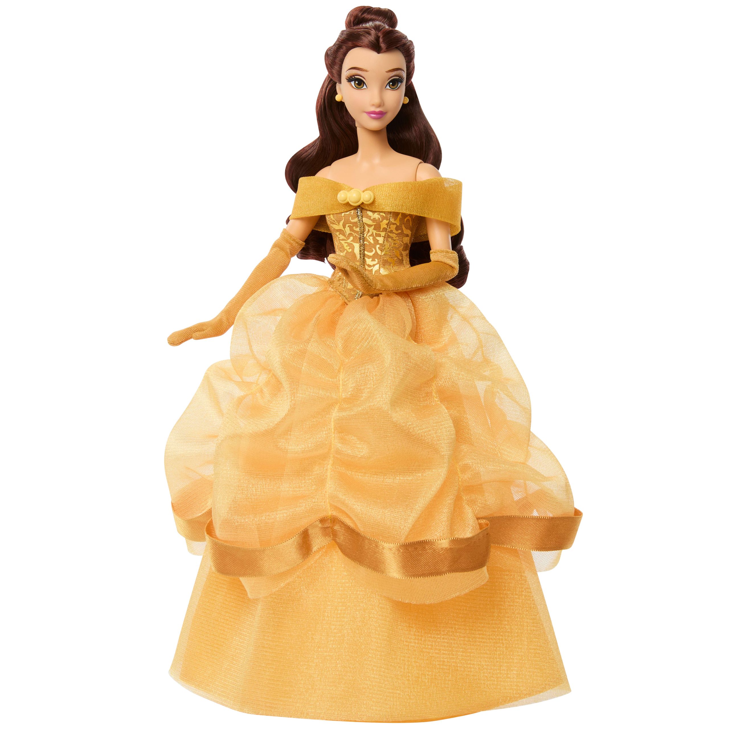 Disney Princess Sparkling Princess Series Belle Fashion Doll With Removable Dress & Accessories - Image 6