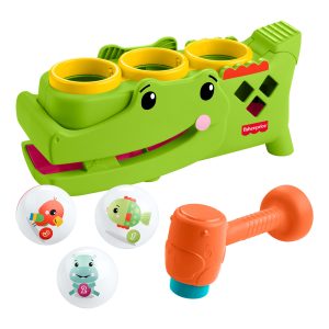 Fisher-Price Sit & Tap Rolligator. Pounding Activity Toy For Baby Crawling Play. 3 Balls & Hammer
