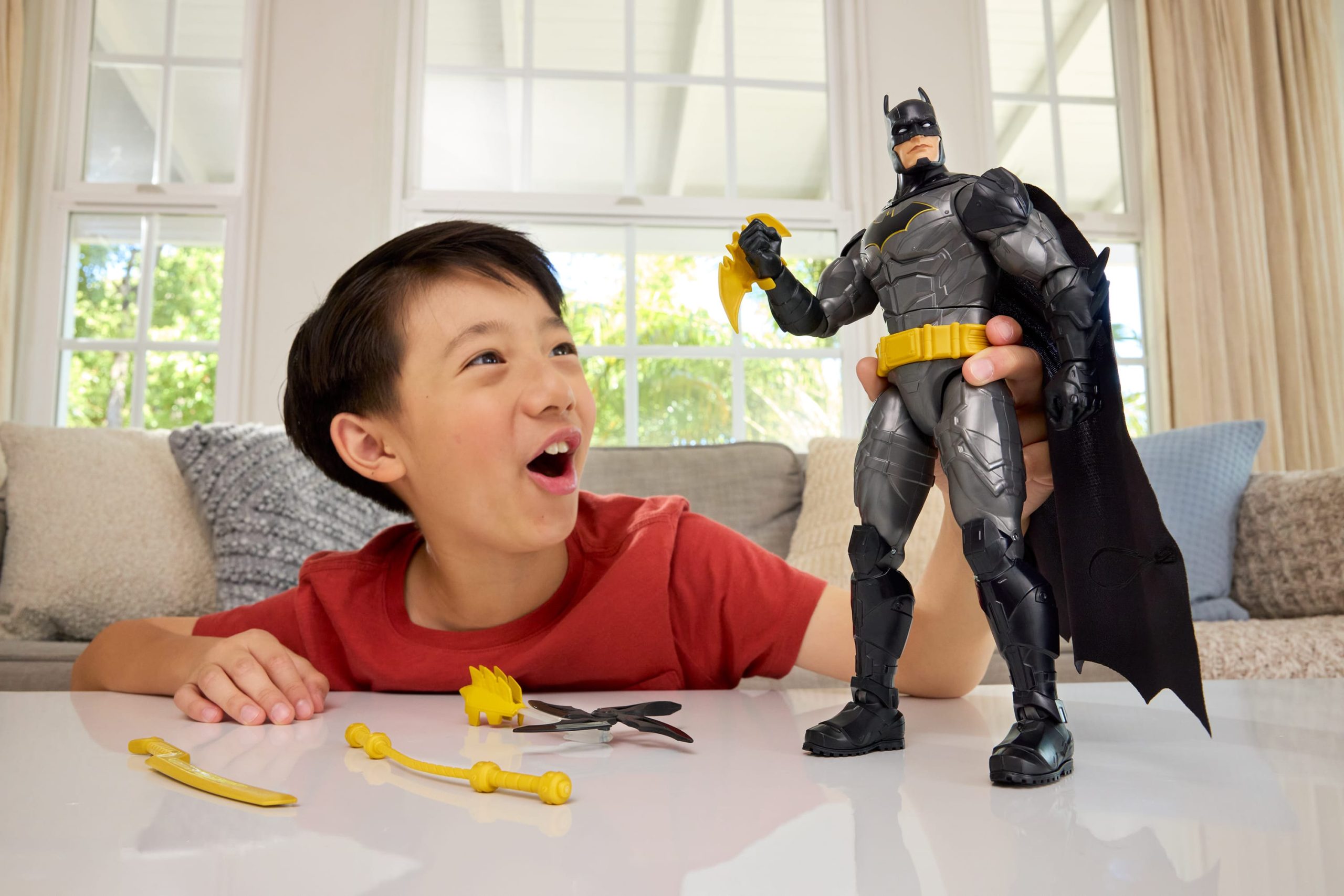 DC Crime Crusher Batman Action Figure. 25 Plus Phrases & Sounds. Articulation. 4 Weapons - Image 2