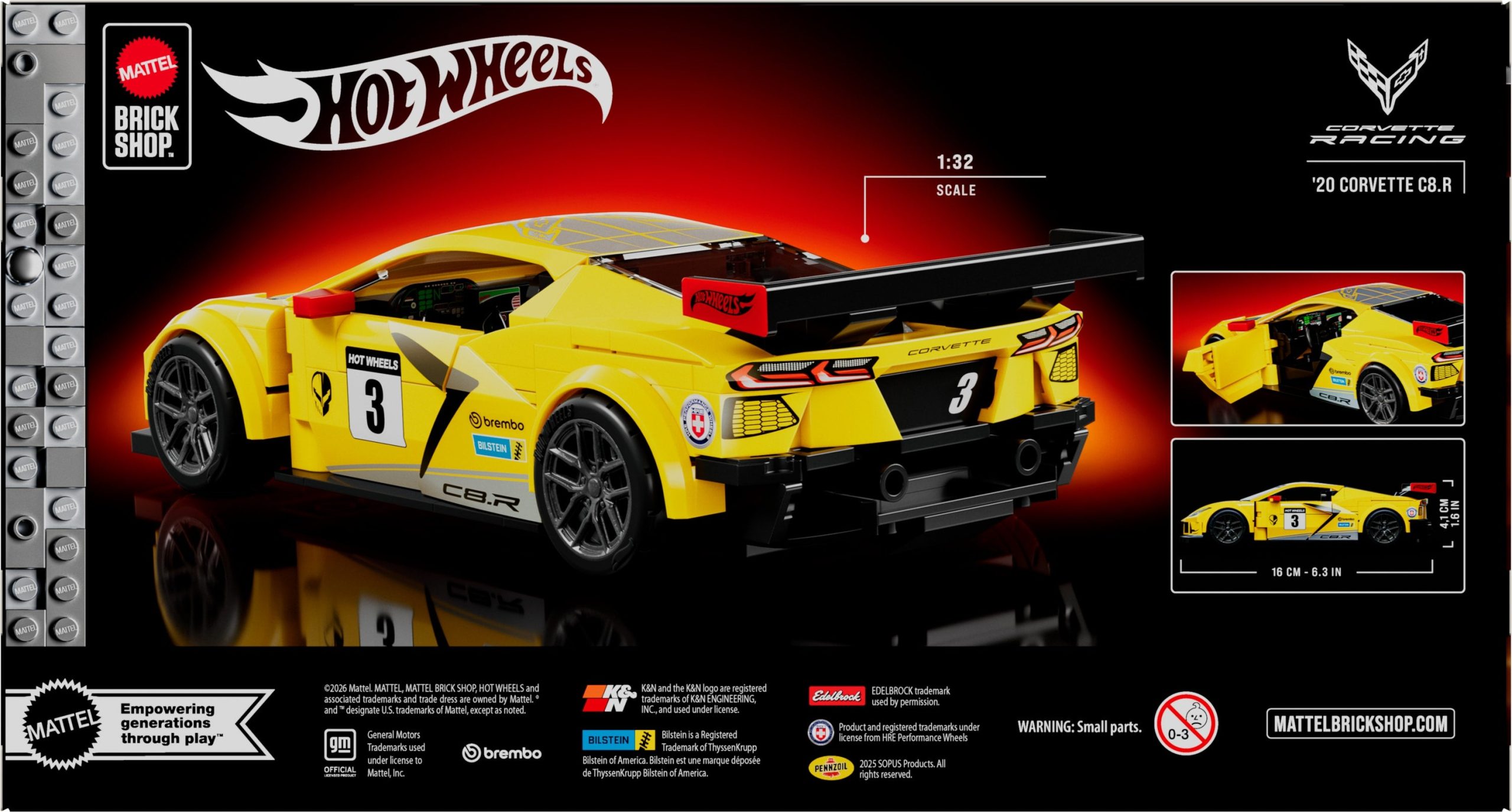 Mattel Brick Shop Hot Wheels '20 Corvette C8.R Building Set - Image 10