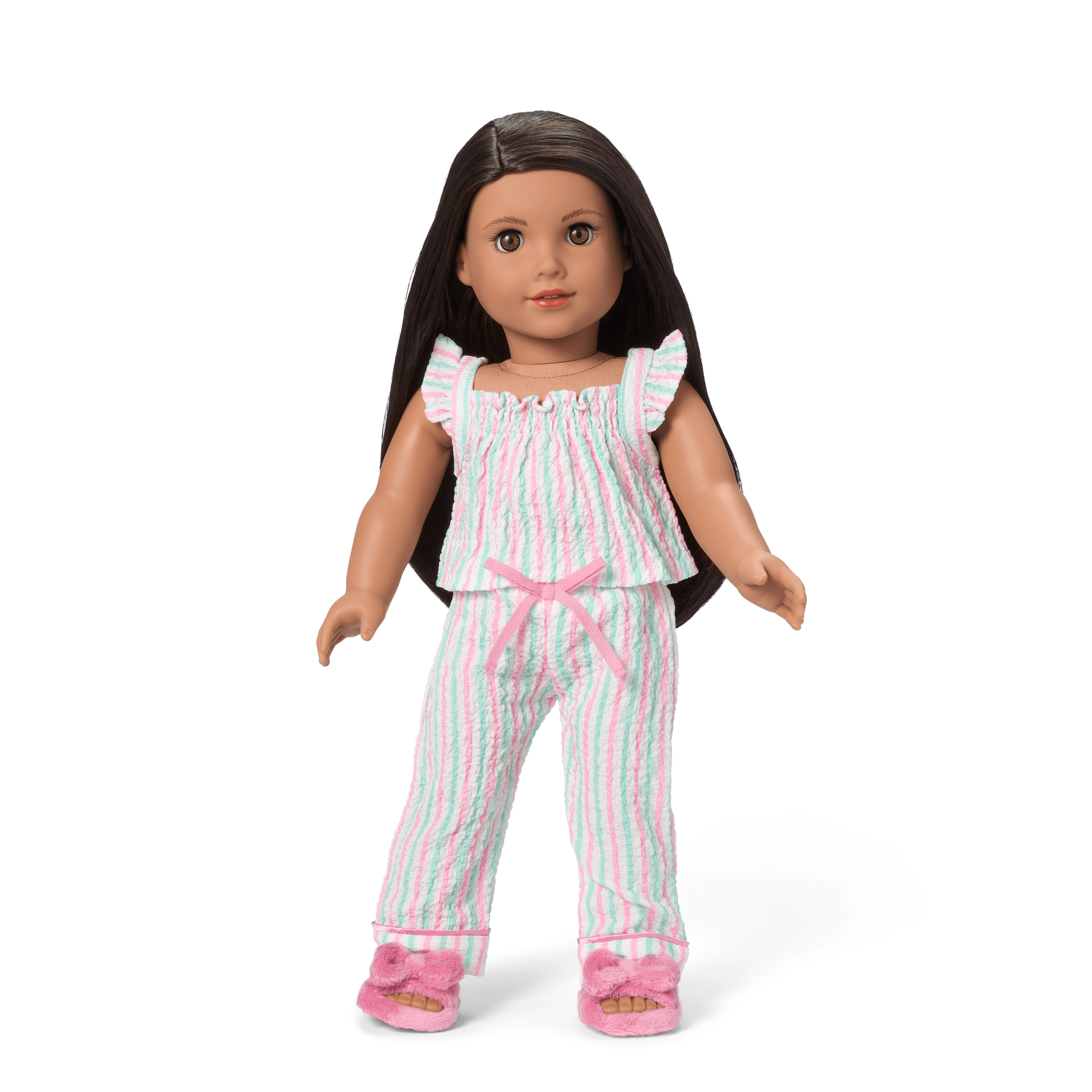 Raquel's™ Coastal Stripes Pajamas for 18-inch Dolls (Girl of the Year™ 2026) - Image 2
