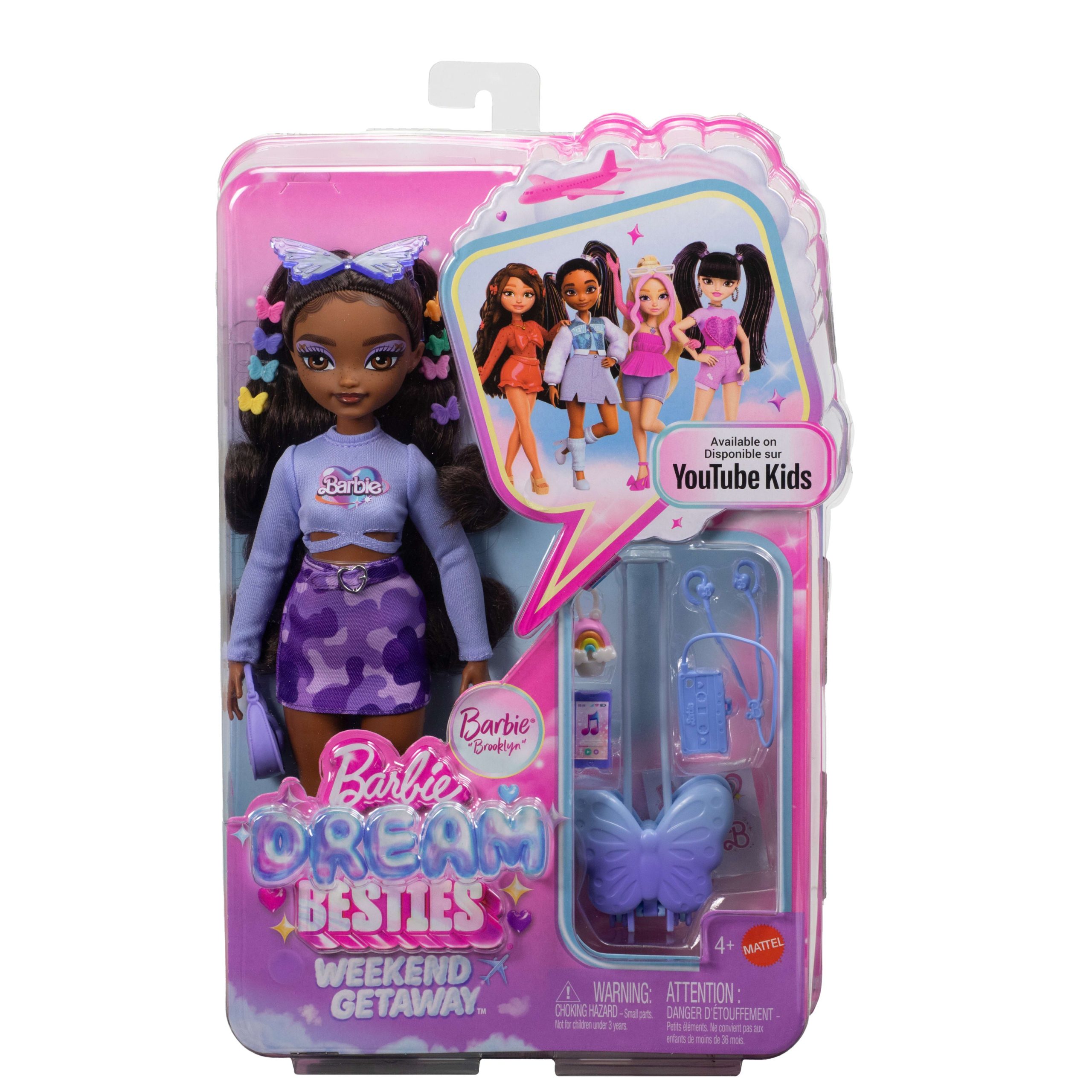 Barbie Dream Besties Weekend Getaway Brooklyn Fashion Doll With 7 Travel Themed Accessories - Image 6