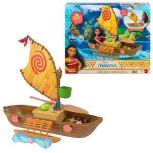 Disney Moana Floating Ocean Voyager Canoe Playset With 5 Play Areas. 9 Accessories & Animal Figure