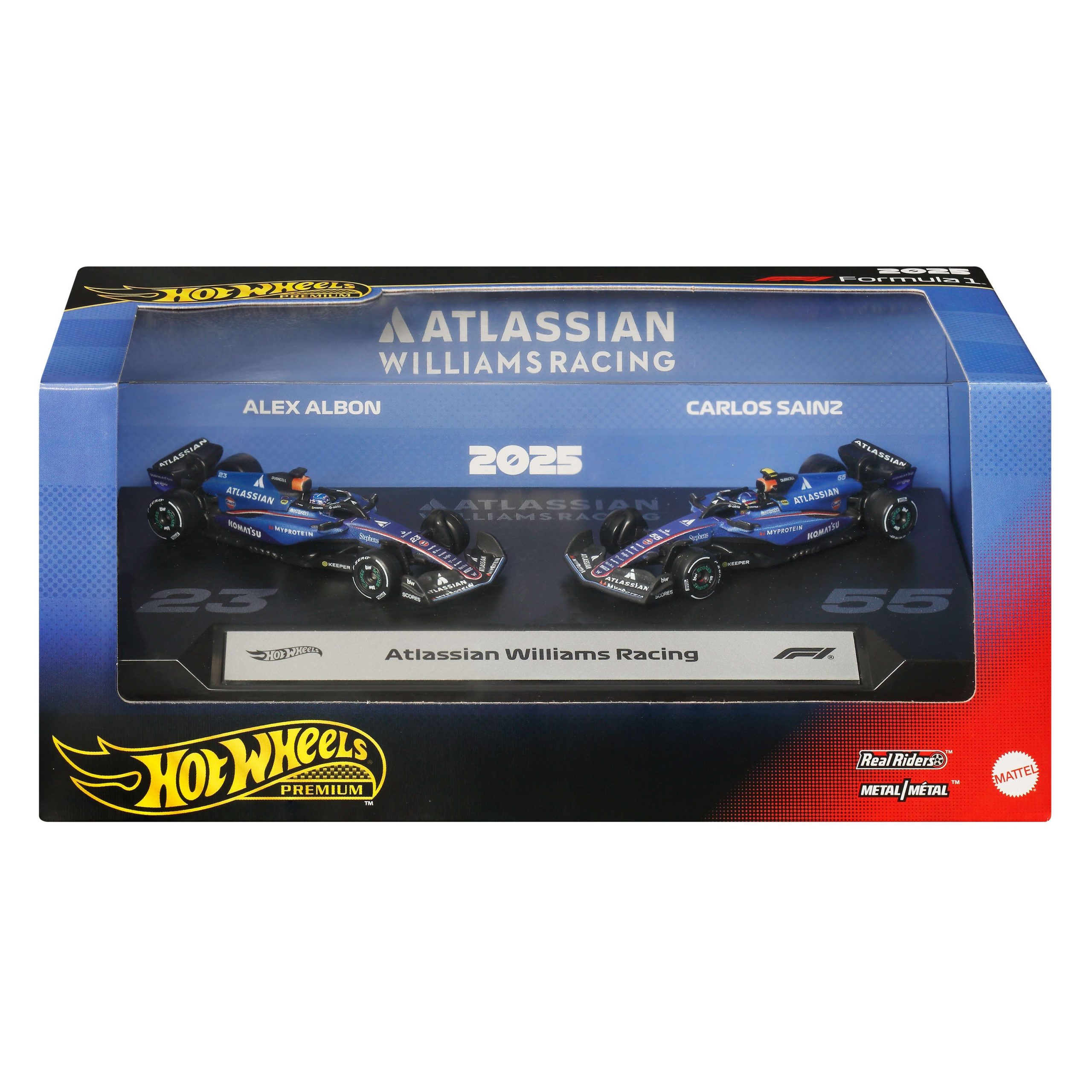 Hot Wheels Premium Formula 1 Atlassian Williams Racing 2-Pack Of 1:64 Scale Racecars: Sainz & Albon - Image 6