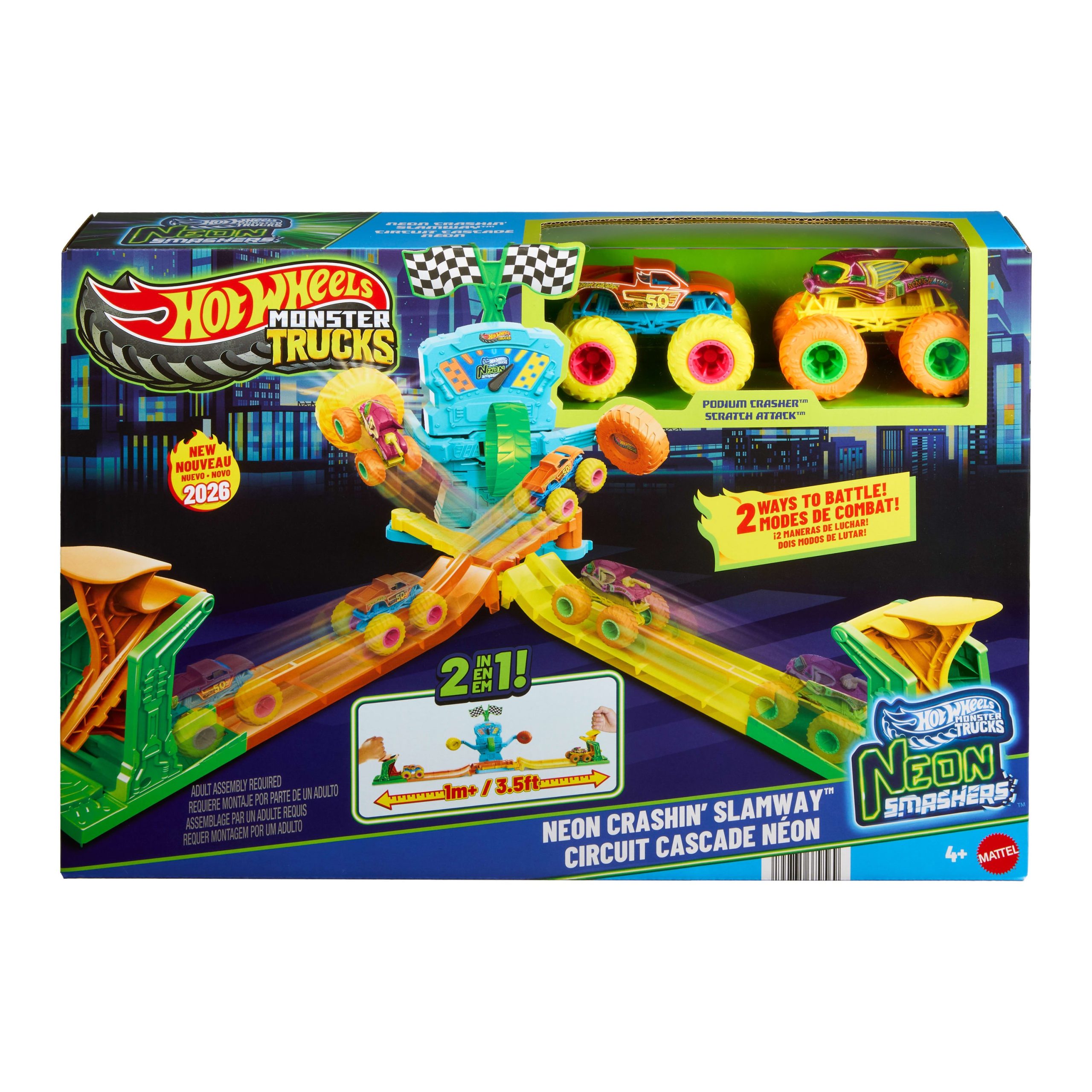 Hot Wheels-Coffret Neon Crashin' Slamway-2 Véhicules. 2 Modes de Jeu - Image 6