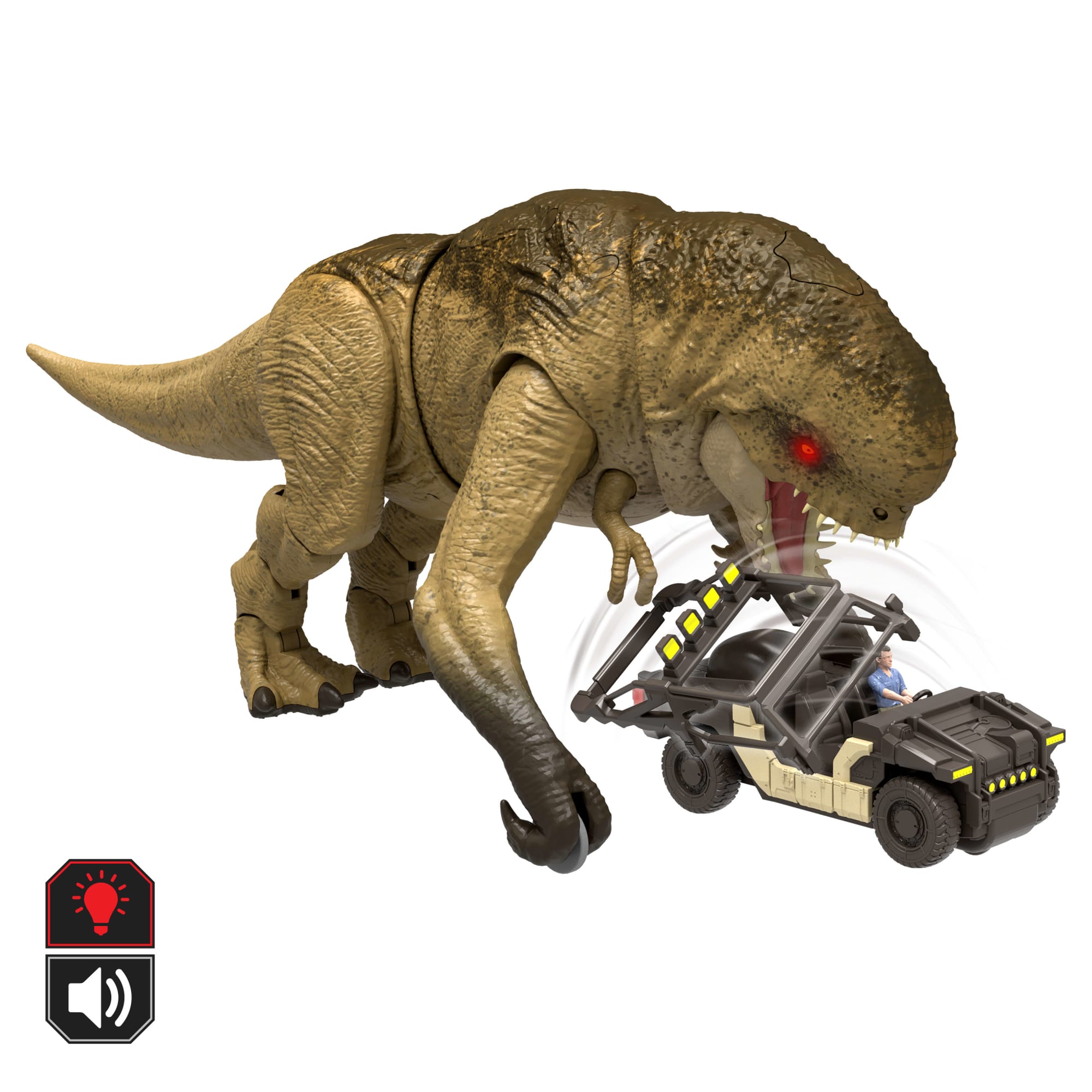 Jurassic World Rebirth Track N Chomp Distortus Rex & Vehicle. Remote Control. Lights & Growl & Chomp - Image 5