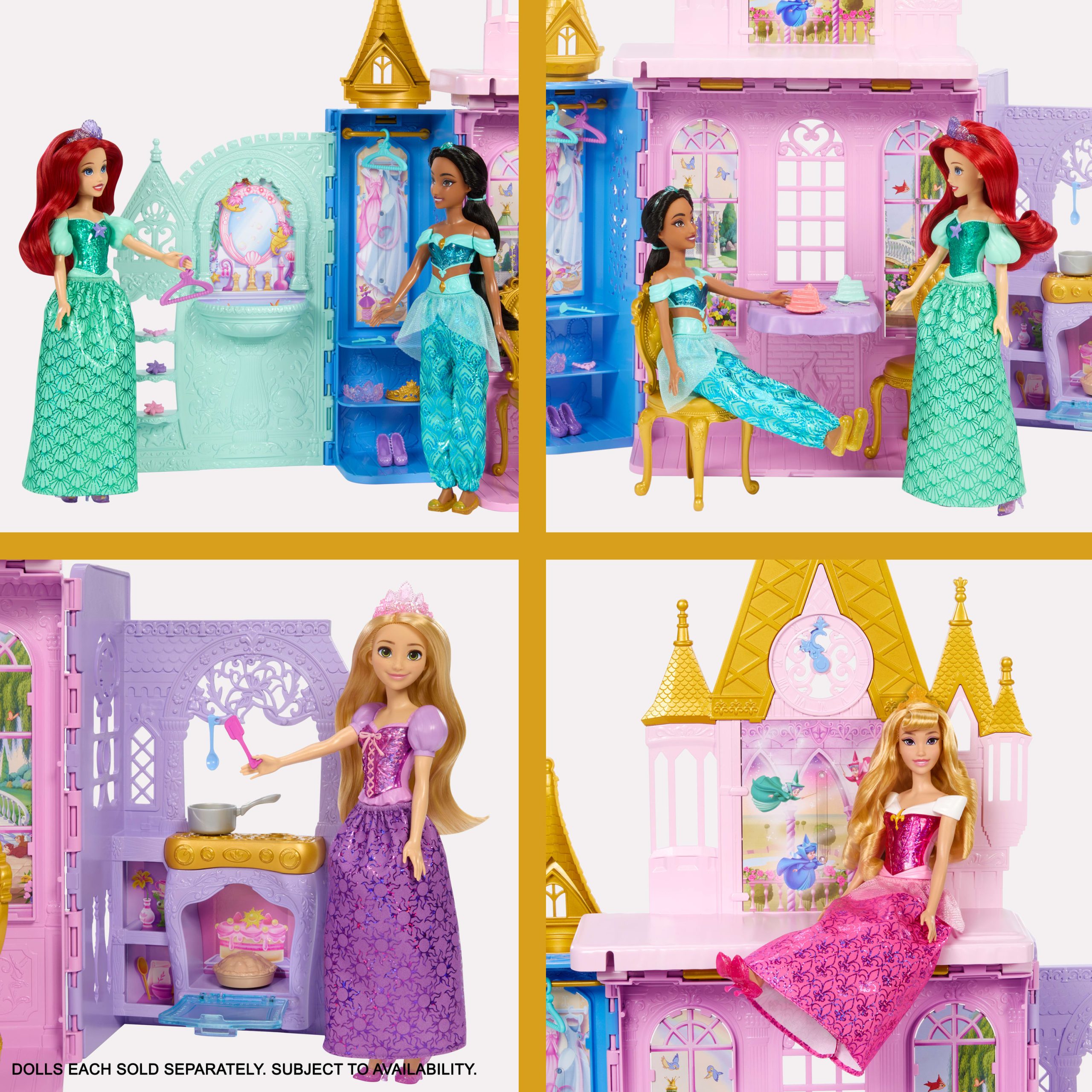 Disney Princess Close & Carry Foldable Castle Playset With 5 Play Areas & 20 Accessories - Image 3