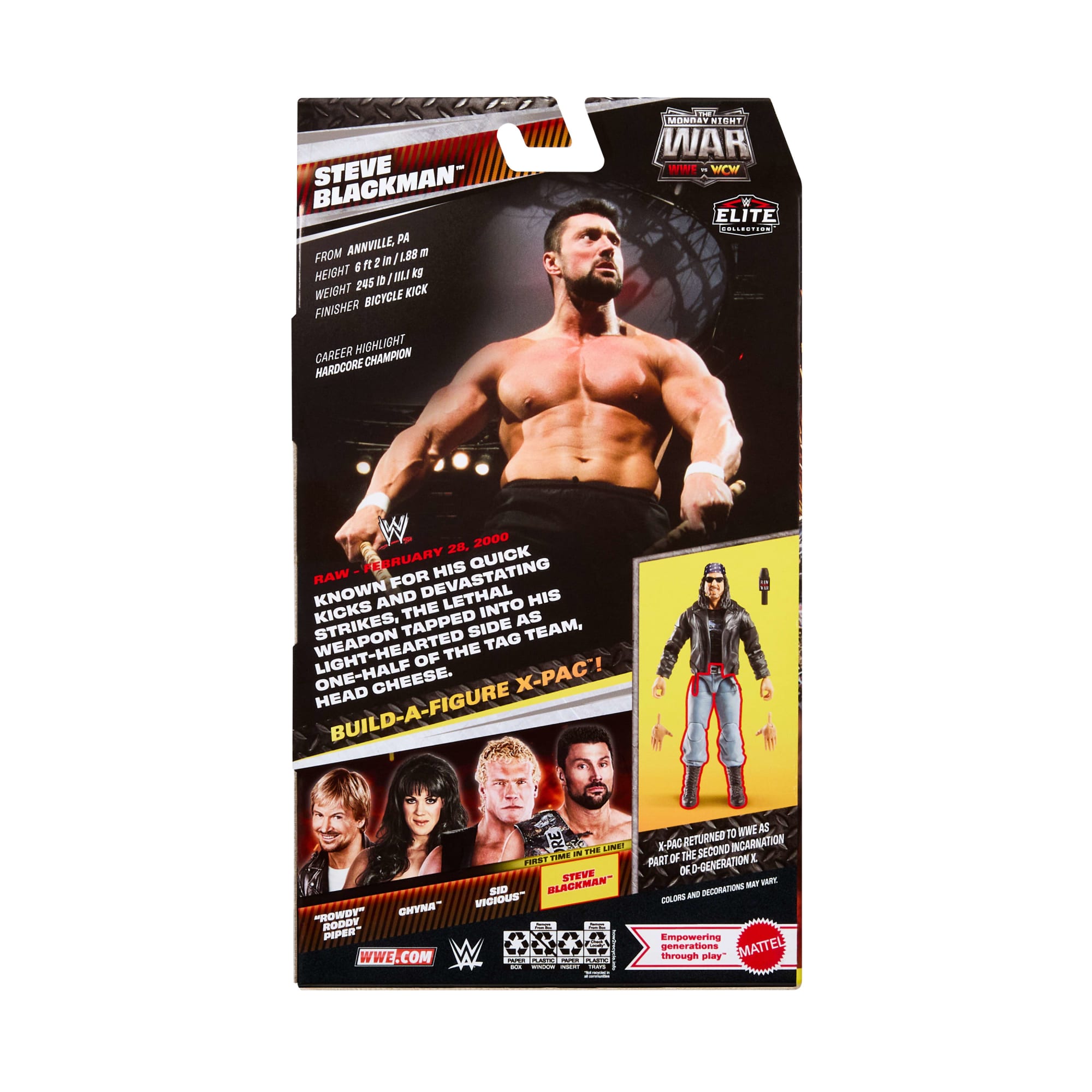 WWE Monday Night War Elite Collection Steve Blackman Action Figure & Accessories 6-Inch Collectible Set - Image 6