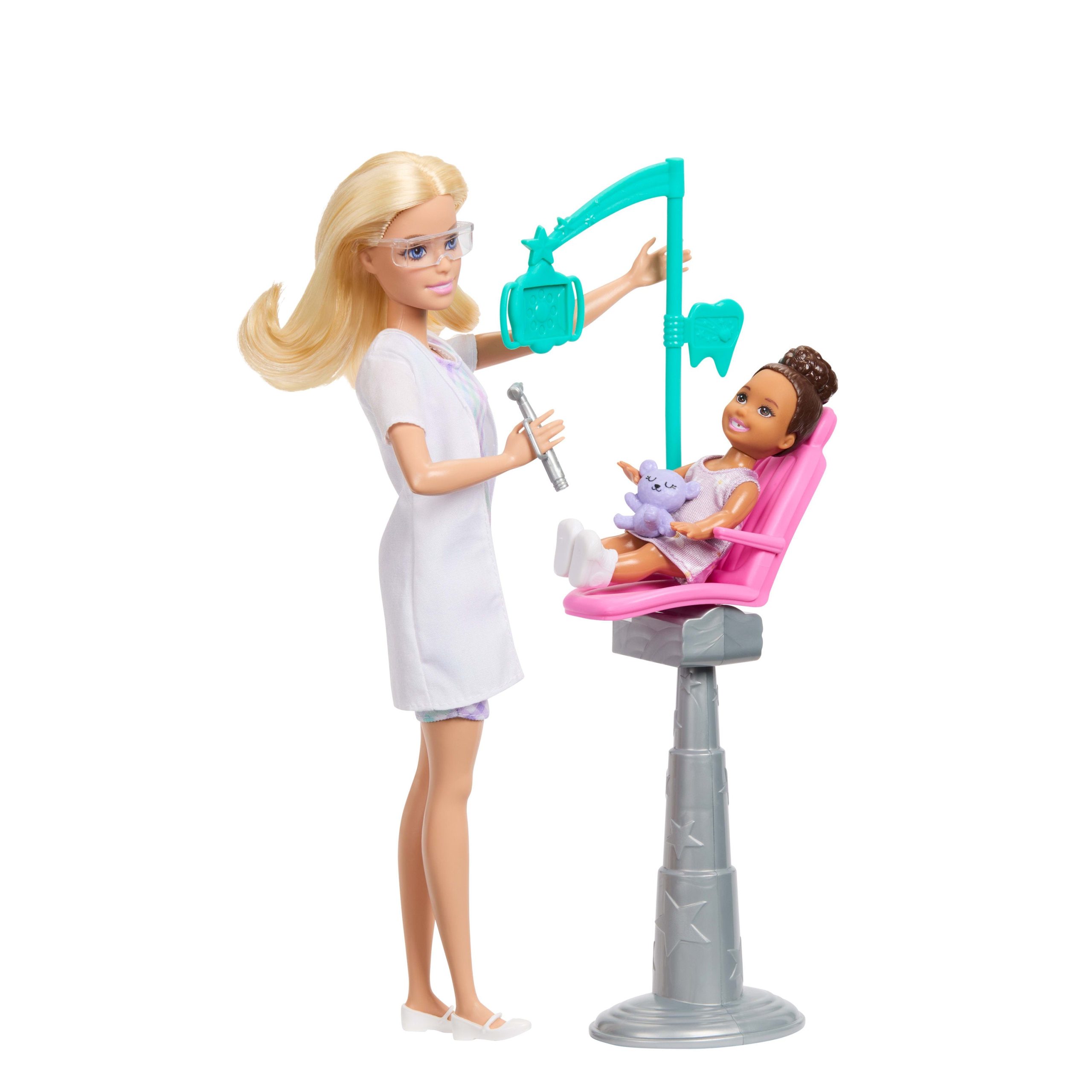 Barbie Careers Dentist Playset With Blonde Fashion Doll. Small Doll. Examination Chair & Accessories - Image 5