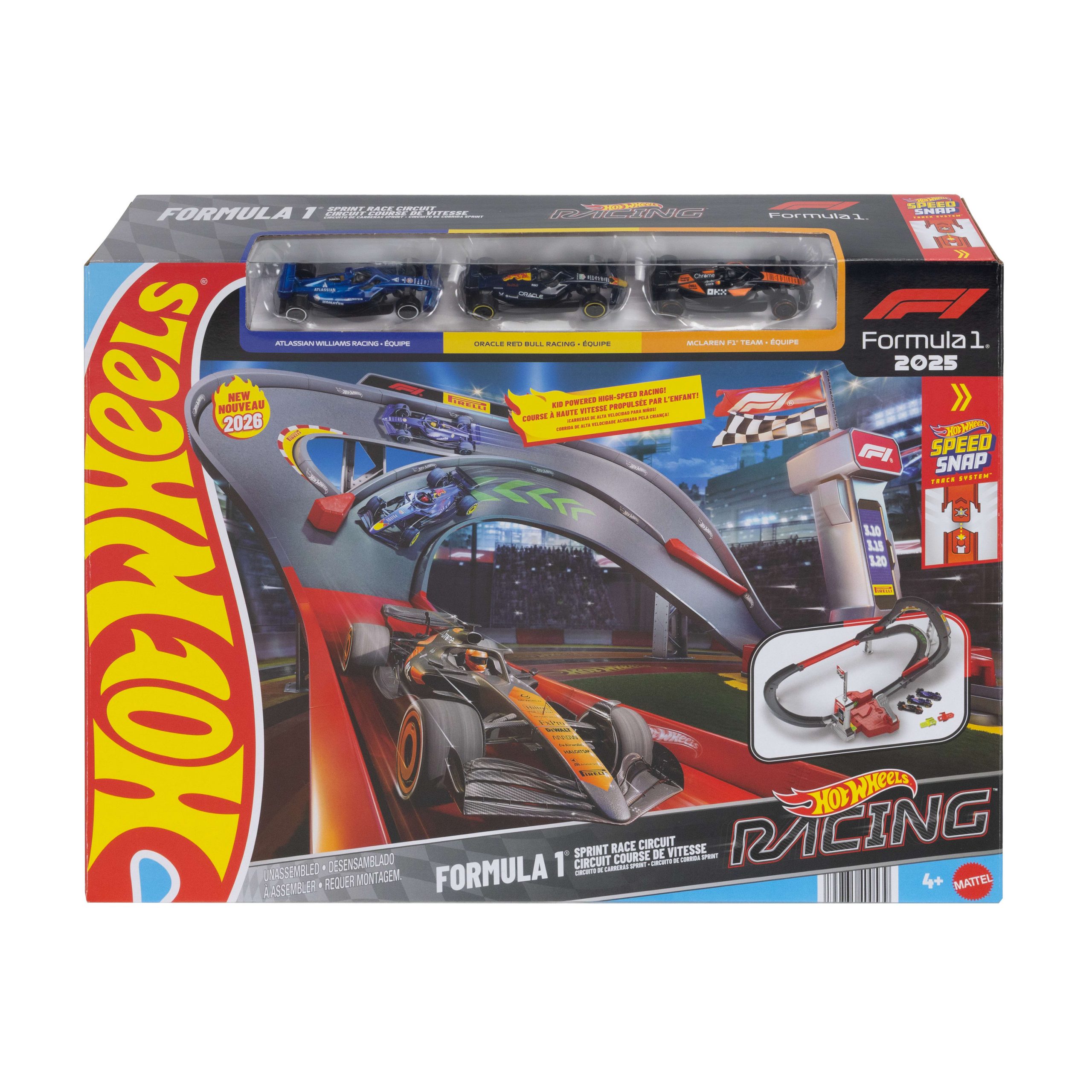 Hot Wheels Racing Formula 1 Sprint Race Circuit Track Set With 3 Die-Cast Toy Cars in 1:64 Scale - Image 4