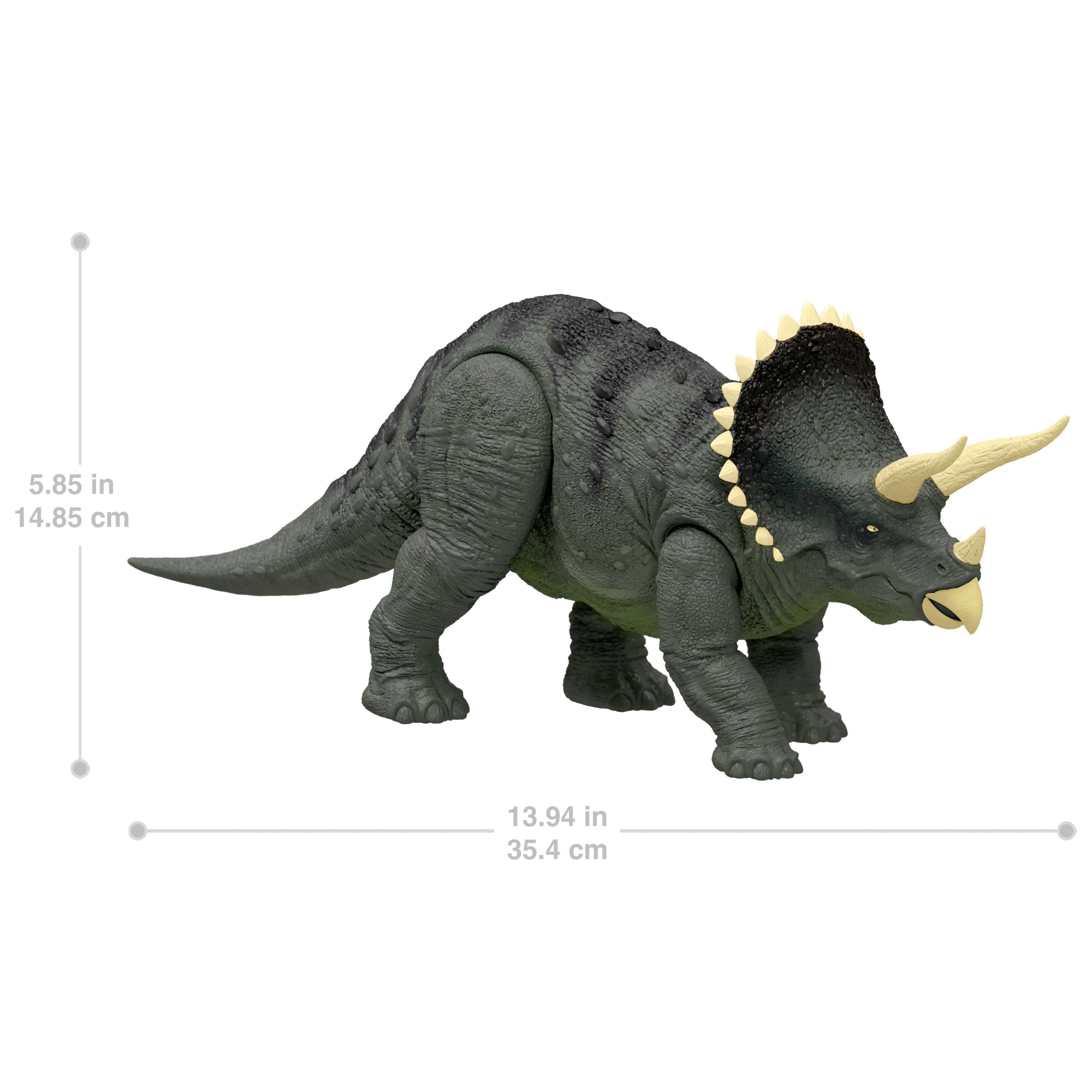 Jurassic World Reimagined Real Feel Triceratops Roaring Dinosaur Figure. 90S Inspired Toy - Image 4