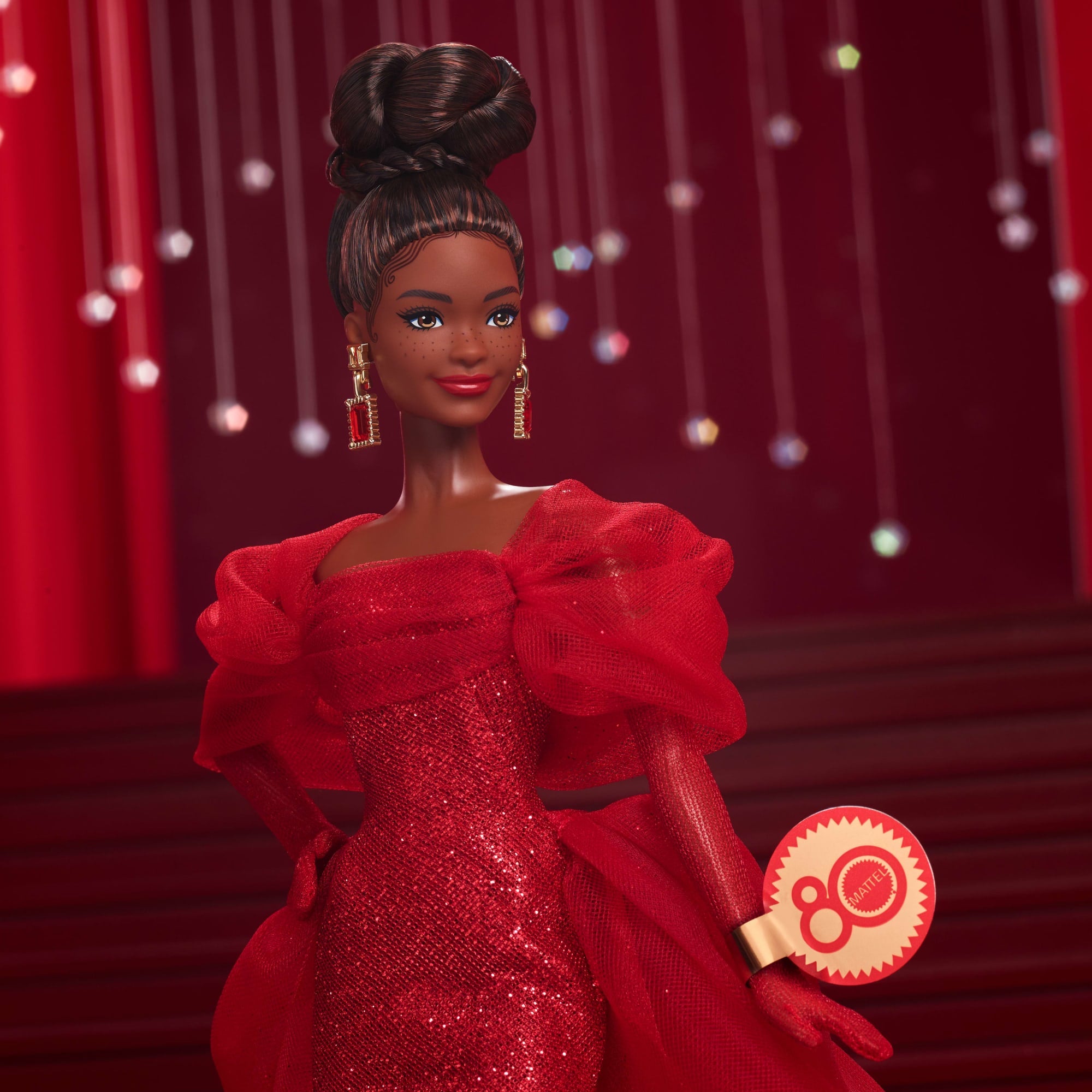 Barbie Signature Collectible Doll For Mattel 80Th Anniversary. Glittery Red Tulle Gown. Brunette - Image 2